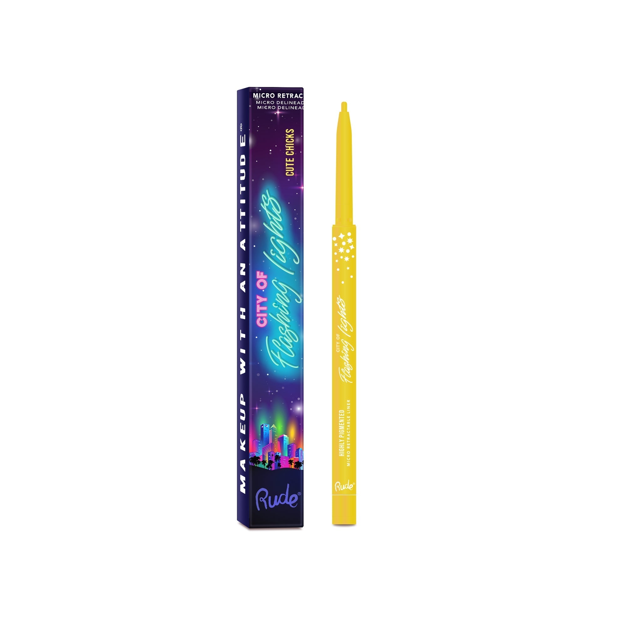 RUDE City of Flashing Lights Micro Retractable Liner - Cute Chicks by Avera Group