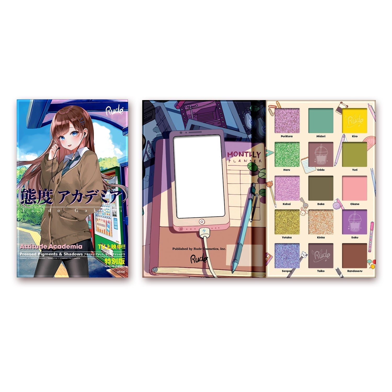 RUDE Manga Collection Pressed Pigments & Shadows - Attitude Academia - Attitude Academia - DestGlow