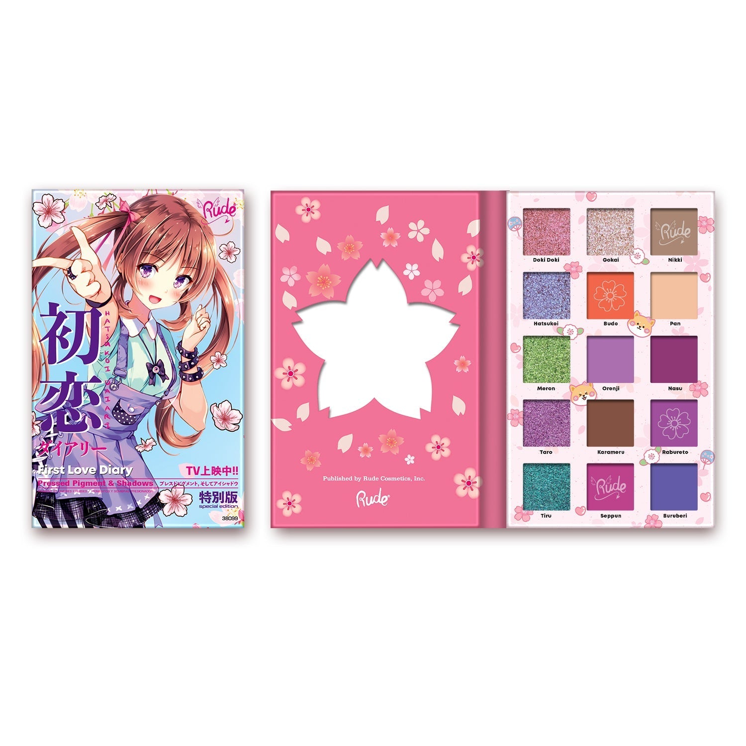 RUDE Manga Collection Pressed Pigments & Shadows - First Love Diary - First Love Diary - DestGlow
