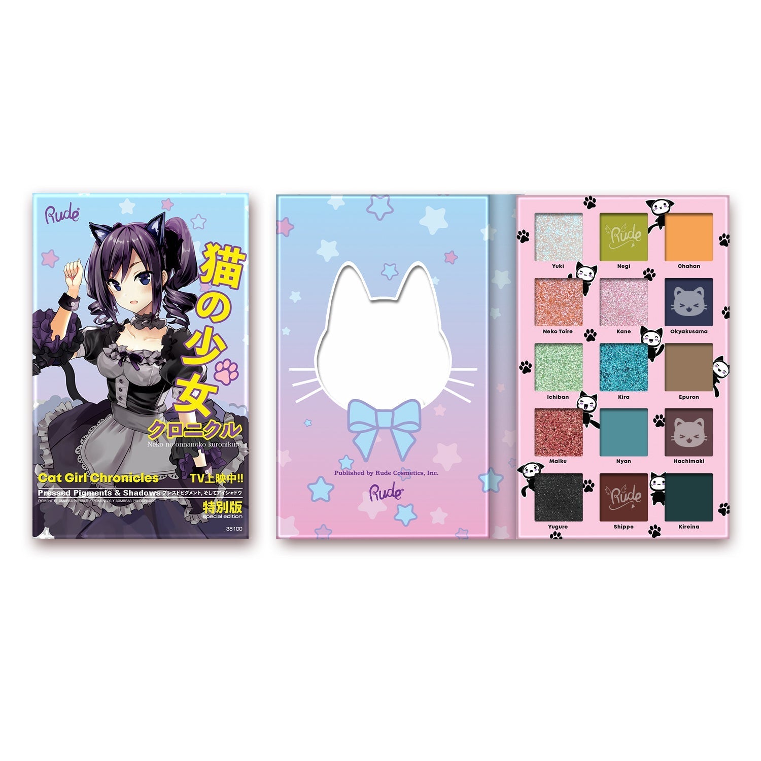 RUDE Manga Collection Pressed Pigments & Shadows - Cat Girl Chronicles - Cat Girl Chronicles - DestGlow