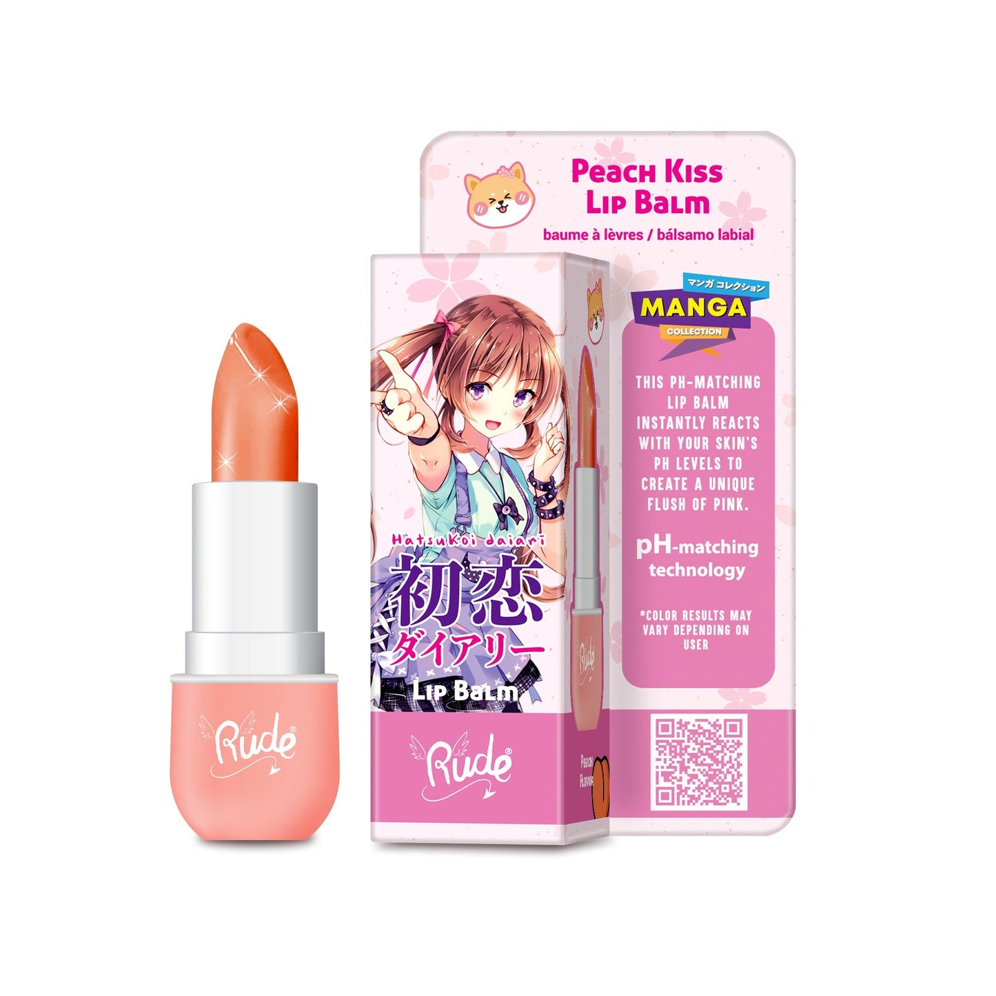 RUDE Manga Collection Lip Balm - Peach Kiss - DestGlow