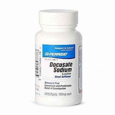 Perrigo Laxative Stool Softener Docusate Sodium Softgels