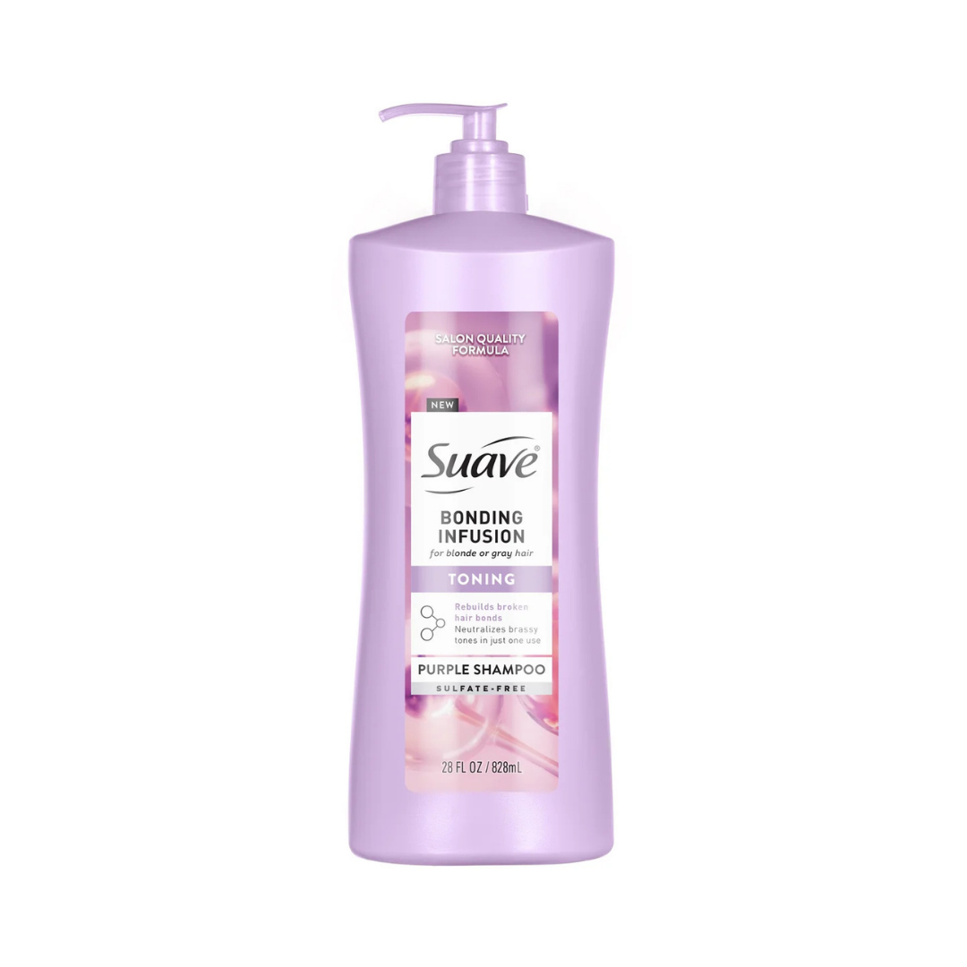 Suave Bonding Infusion Purple Toning Shampoo for Blonde & Gray Hair (28 oz) DestGlow