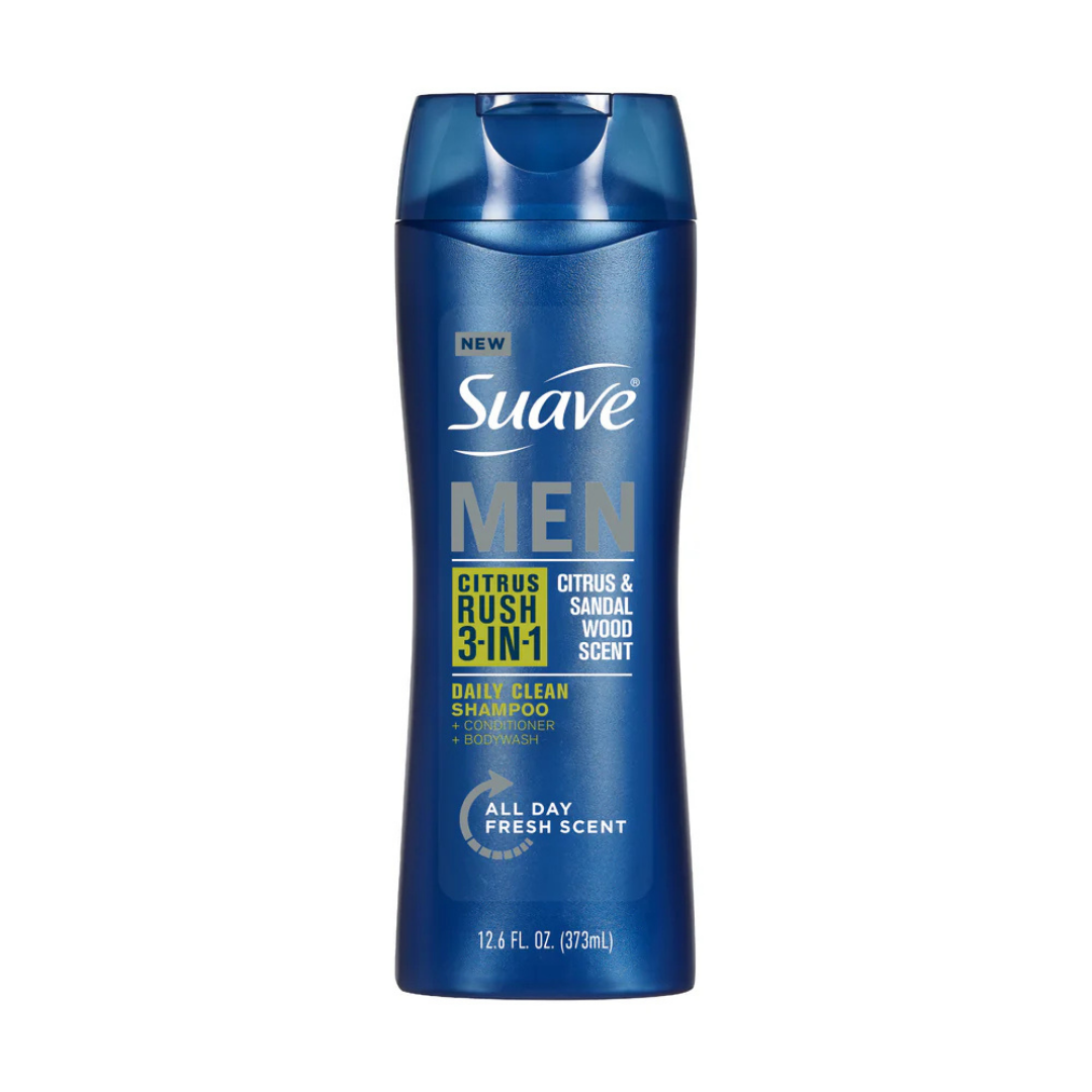 Suave Men 3-in-1 Shampoo Conditioner Body Wash Citrus Rush (12.6 fl oz) DestGlow