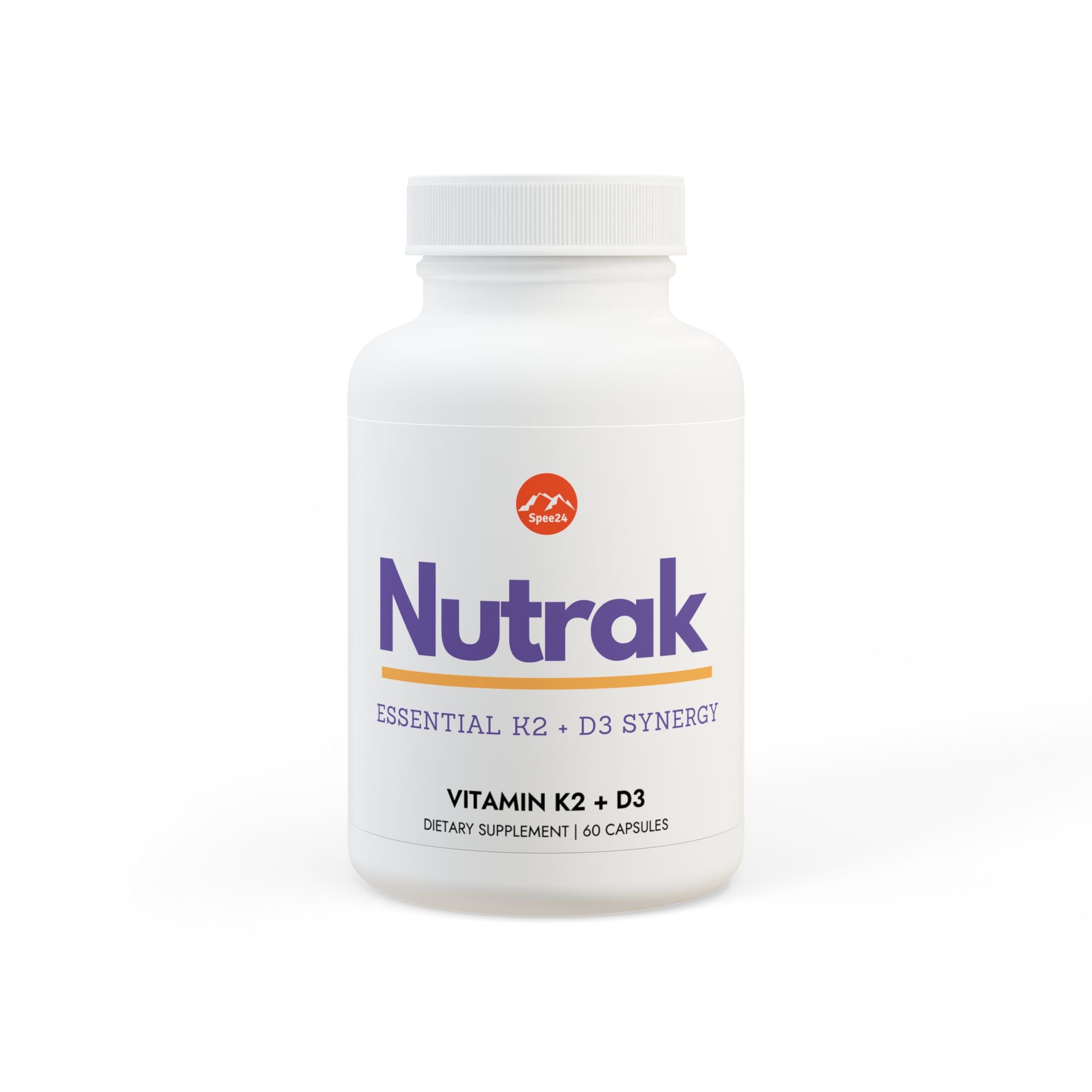 Nutrak Vitamin K2 + D3 Supplement (60 Capsules) by Spee24, LLC