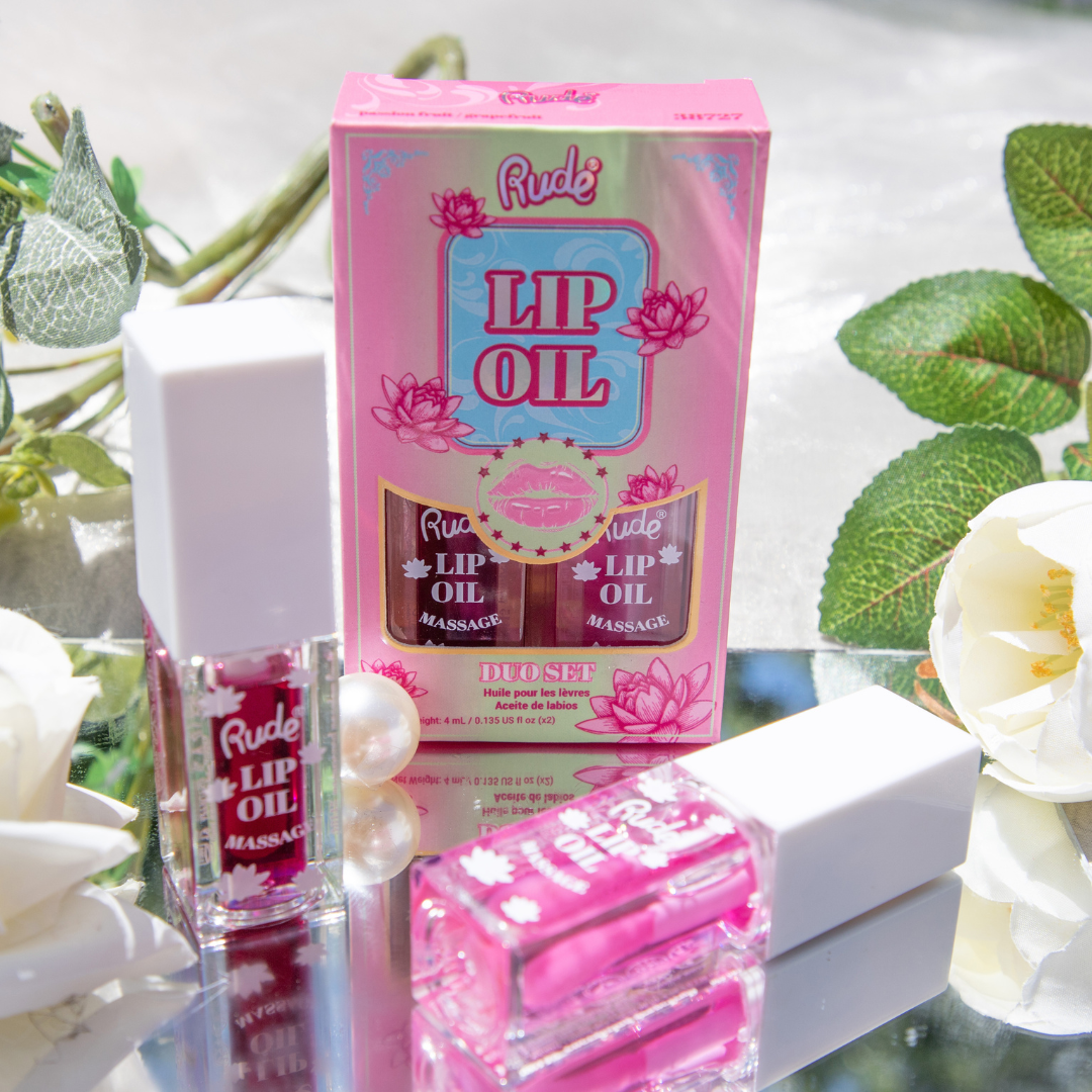 RUDE Lip Oil Massage Duo - Passion Fruit / Grapefruit Duo - DestGlow