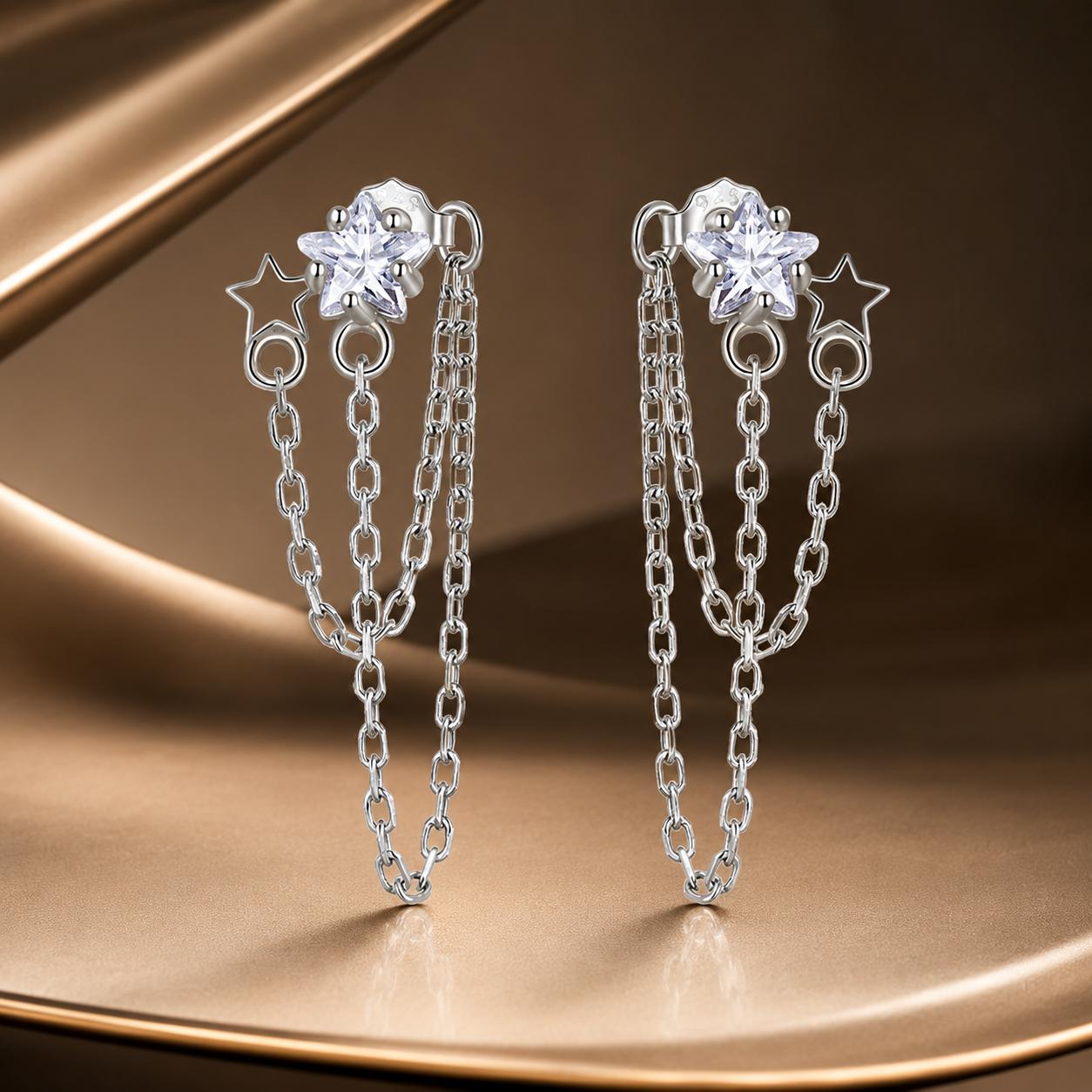 S925 Sterling Silver Pavé CZ Earrings, 0.9cm for Women DestGlow
