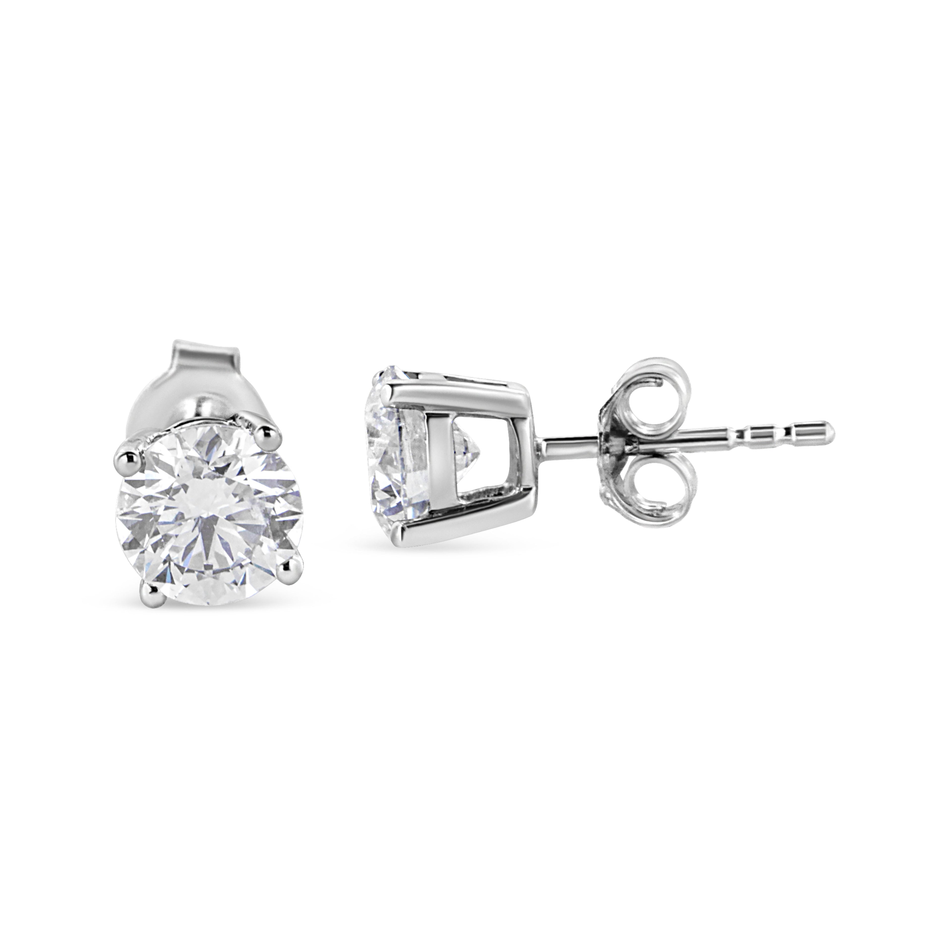 14K White Gold 1 3/4 Cttw Lab Grown Round Brilliant Diamond Solitaire Stud Earring (F-G Color, VS2-SI1 Clarity) DestGlow