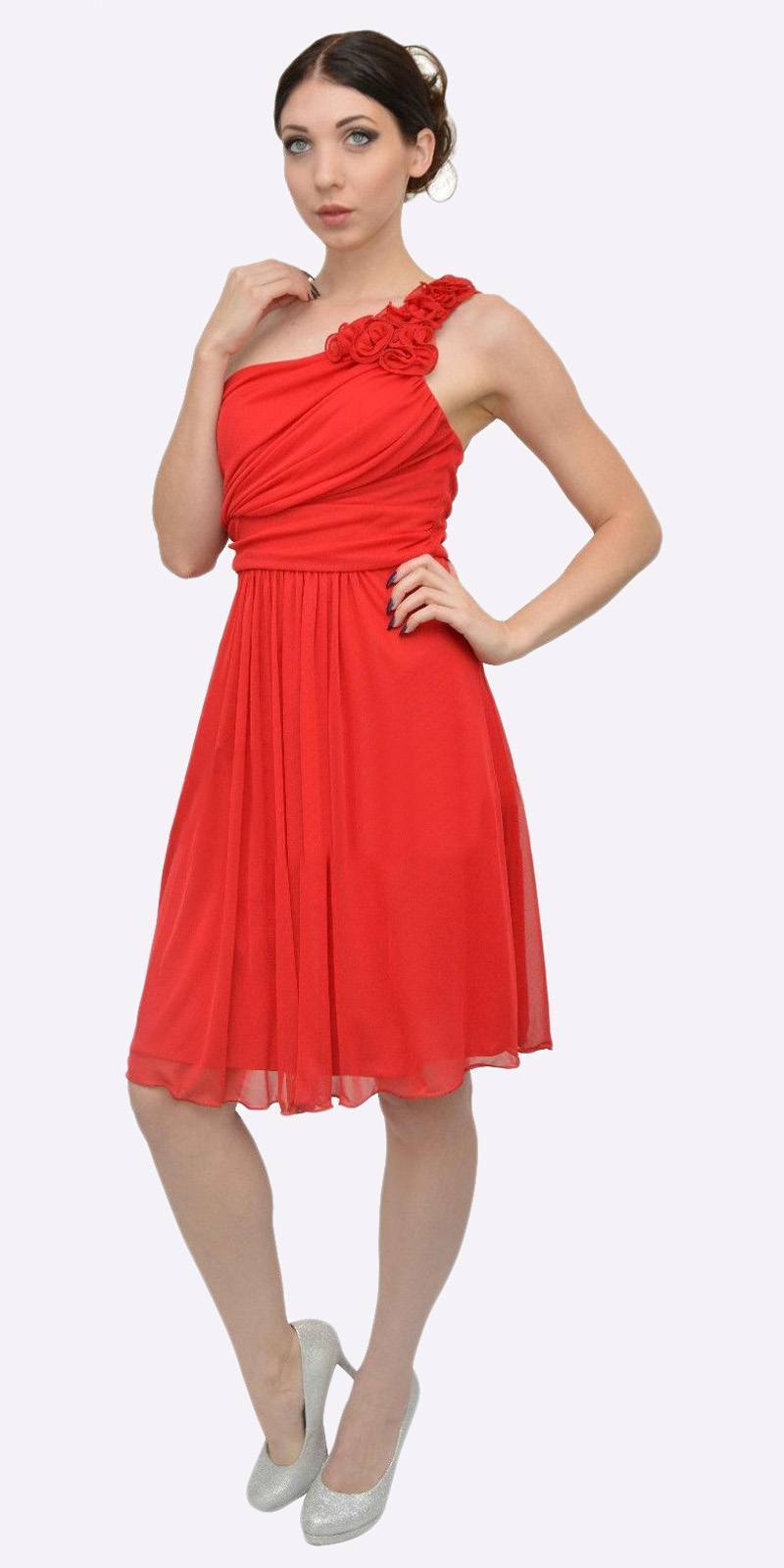 CLEARANCE - Cinderella Divine 3909 One Shoulder Chiffon Dress (Size 2XL) by DiscountDressShop