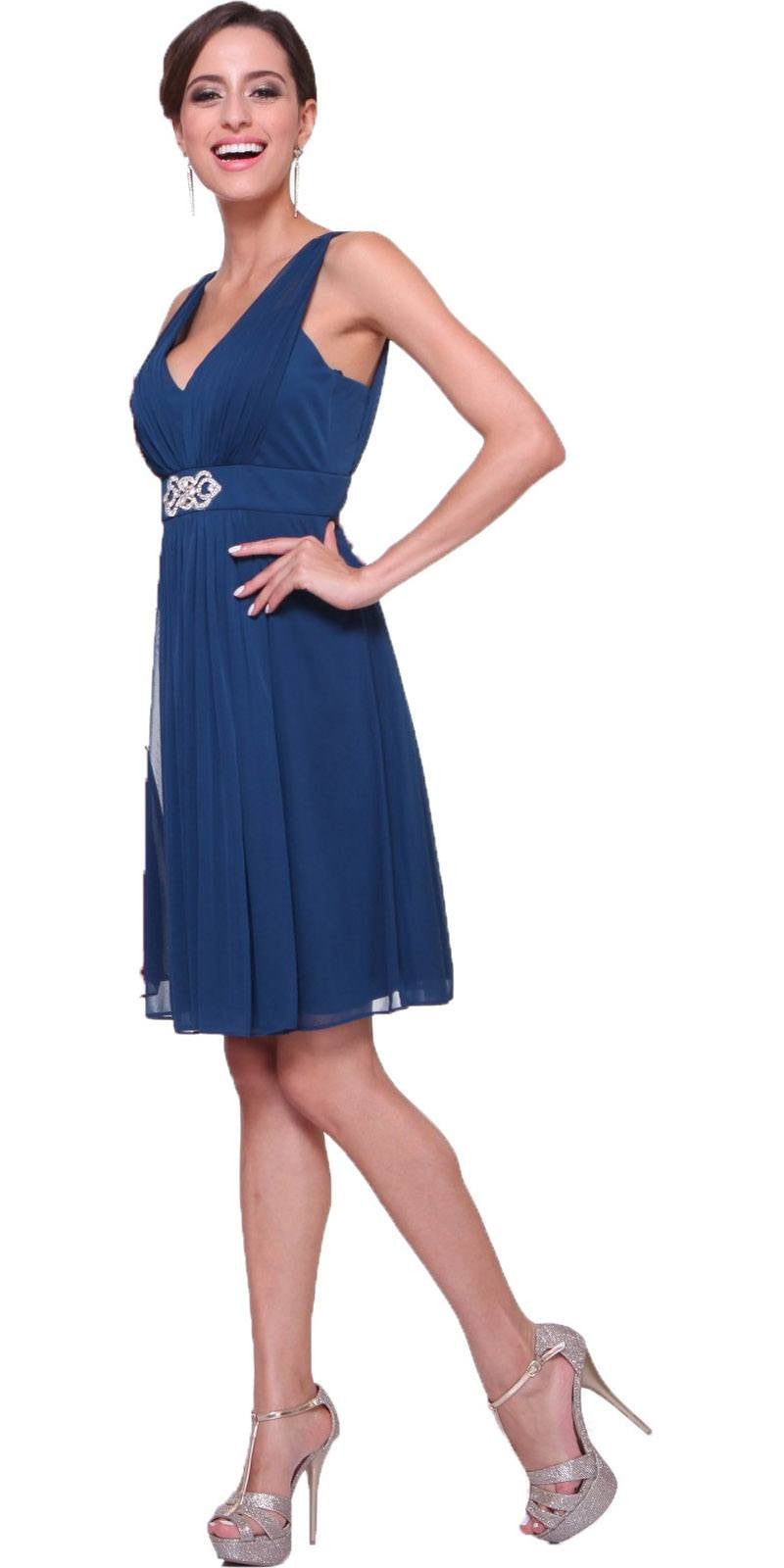 CLEARANCE - Cinderella Divine 3915 Chiffon Dress Knee Length (Size XL) by DiscountDressShop