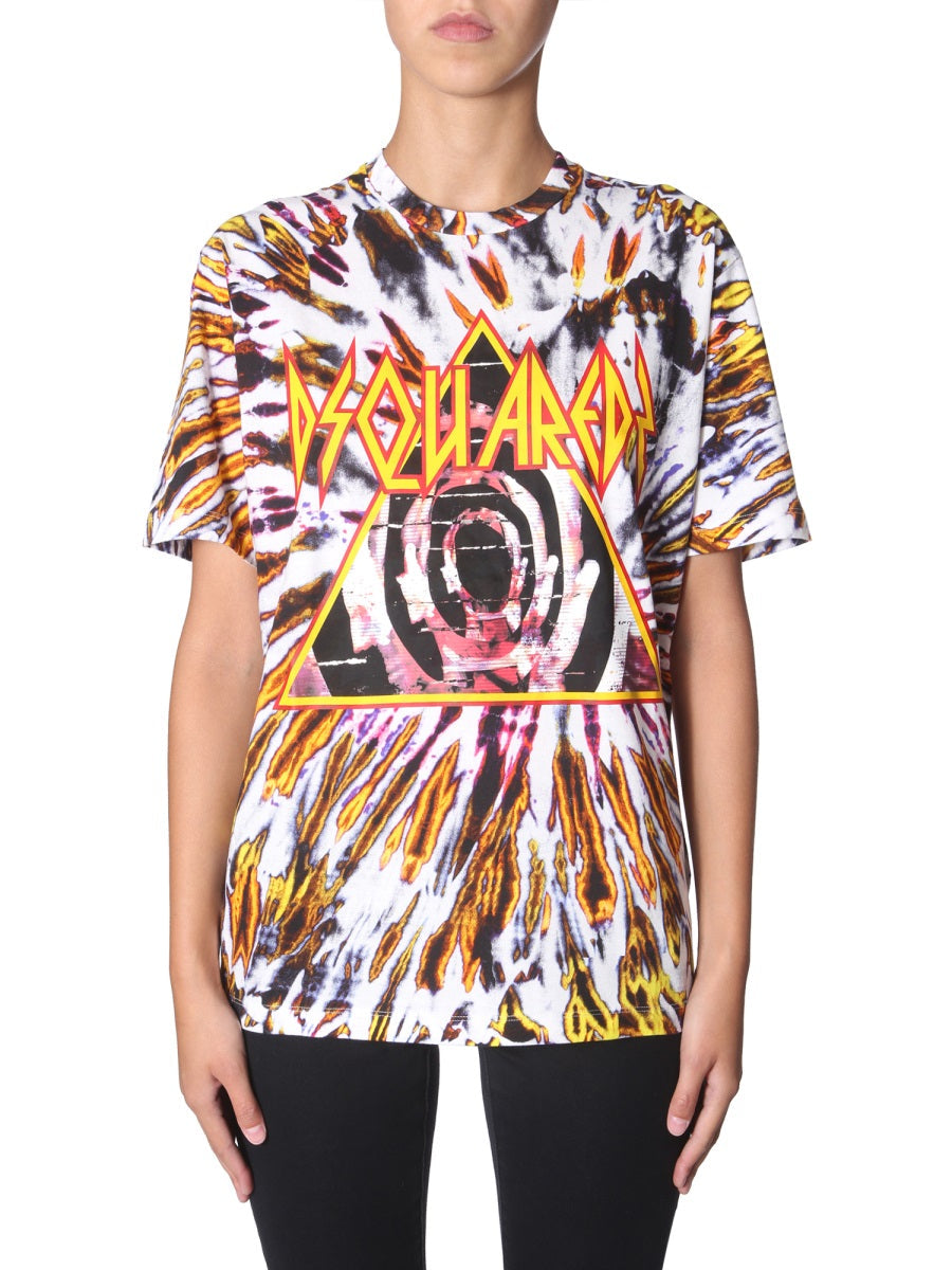 Dsquared Women Tie And Dye Print T-Shirt DestGlow