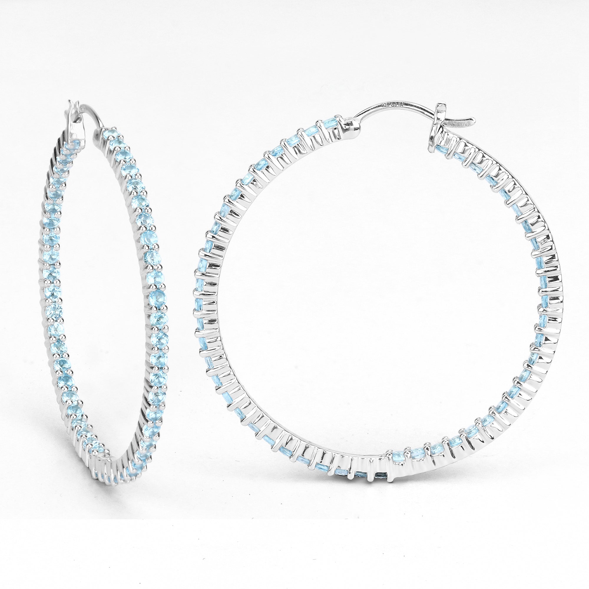 3.60 Carat Genuine Swiss Blue Topaz .925 Sterling Silver Earrings by Bids.com