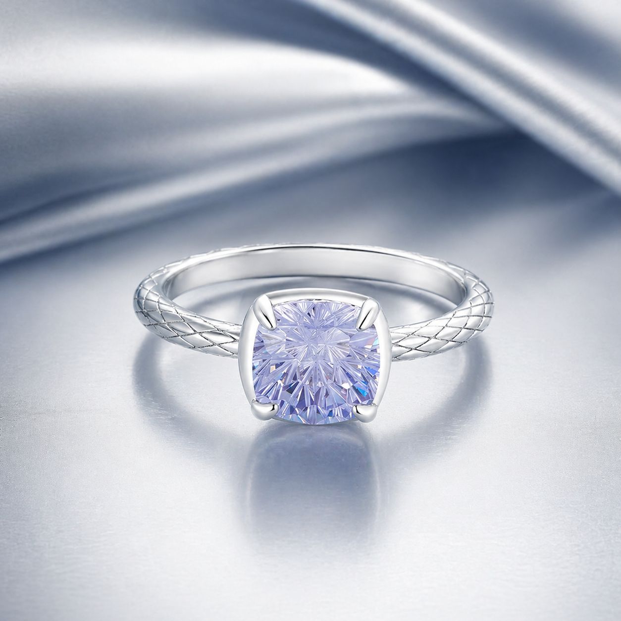 925 Sterling Silver Ring with Pavé Setting CZ, Size 6.0 DestGlow