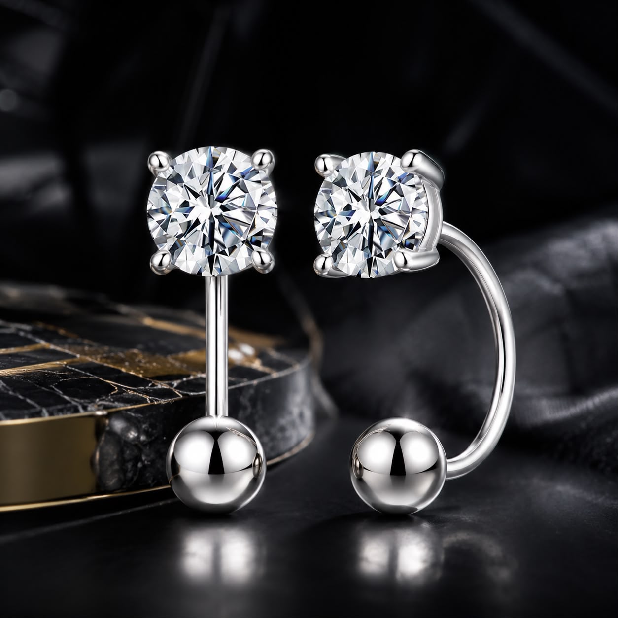 925 Sterling Silver Moissanite 0.1ct Earrings 1.3cm for Women DestGlow