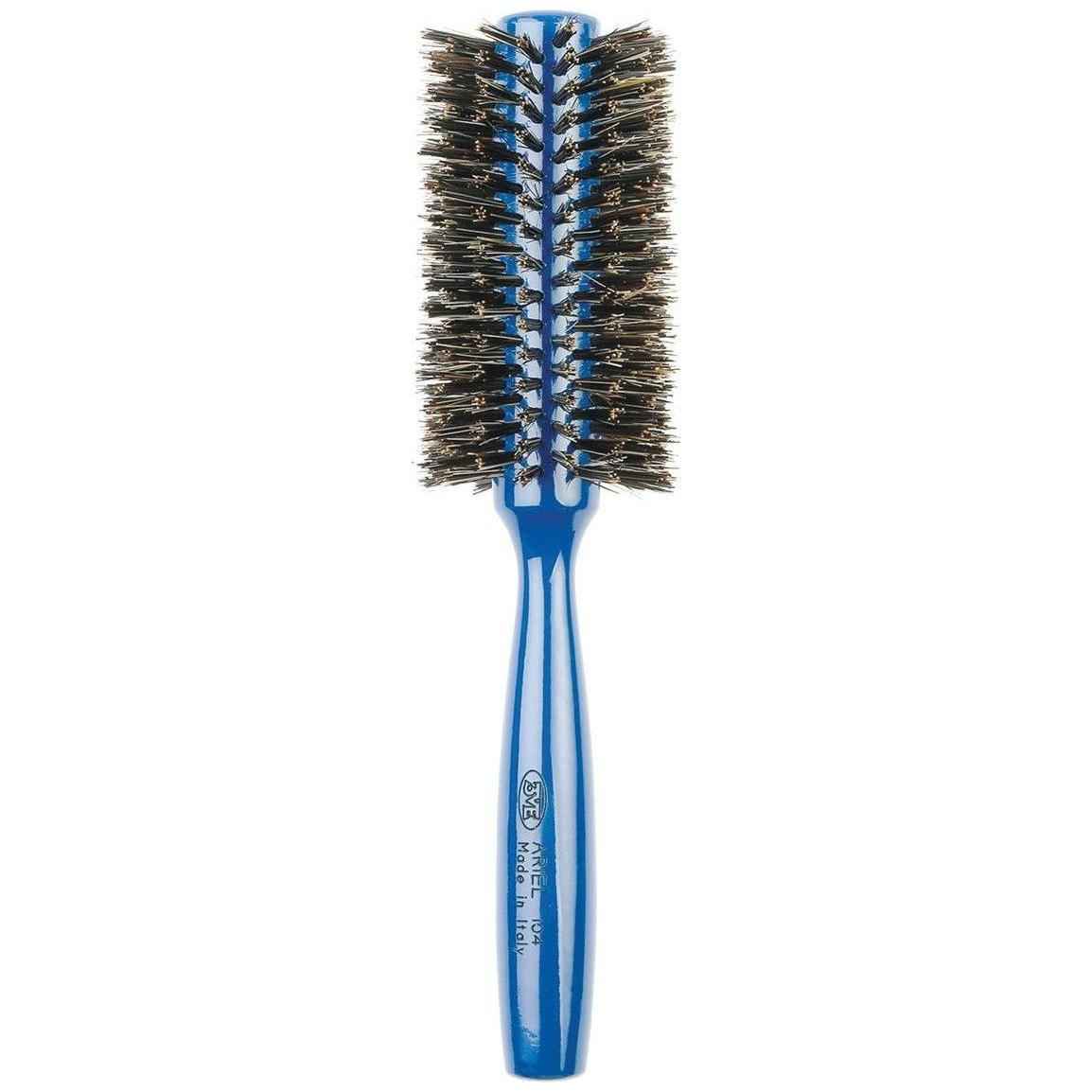 Ariel Blue Italian 3ME Round Boar Bristle Hair Brush