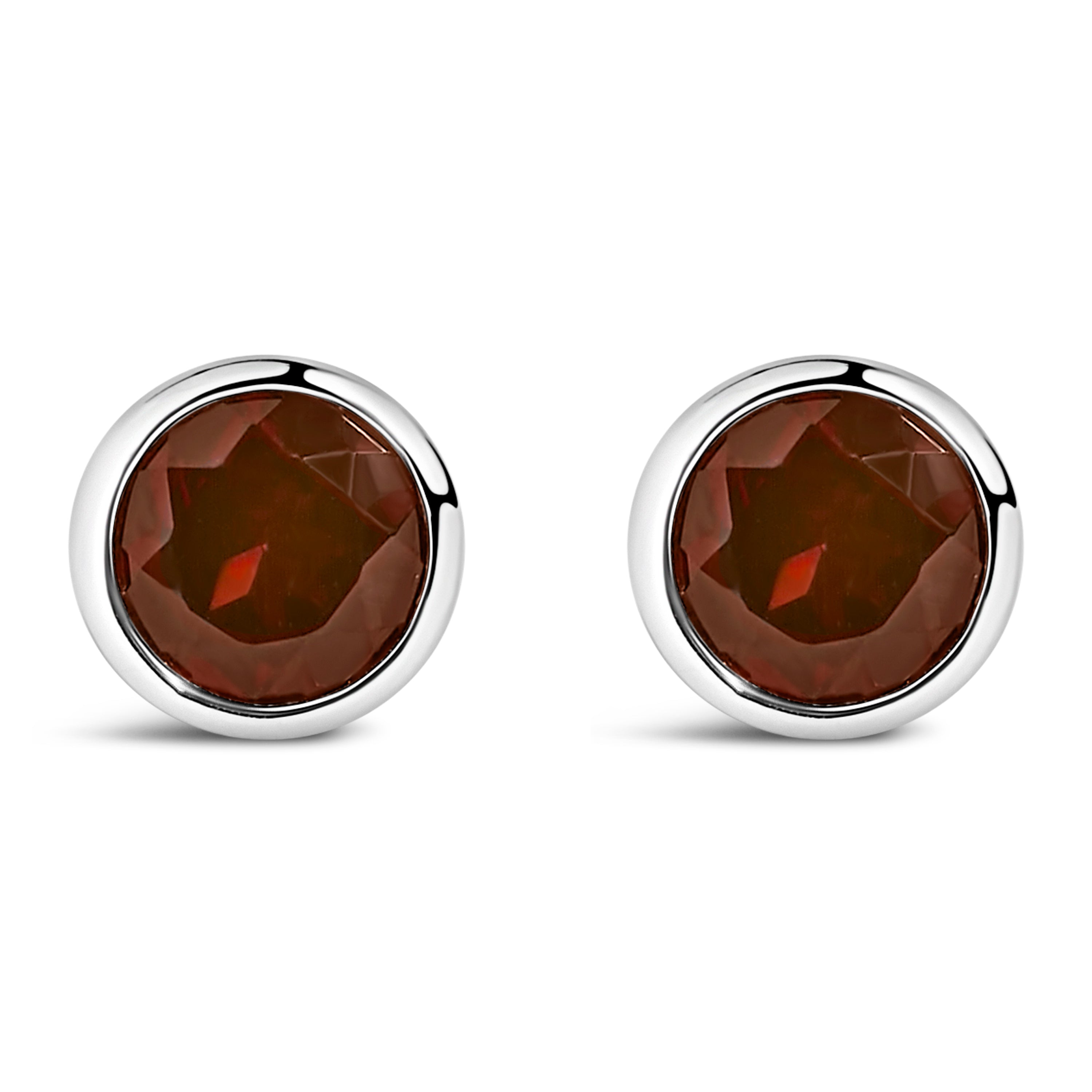 .925 Sterling Silver 6MM Bezel Set Created Purple Amethyst Solitaire Stud Earrings by Bids.com