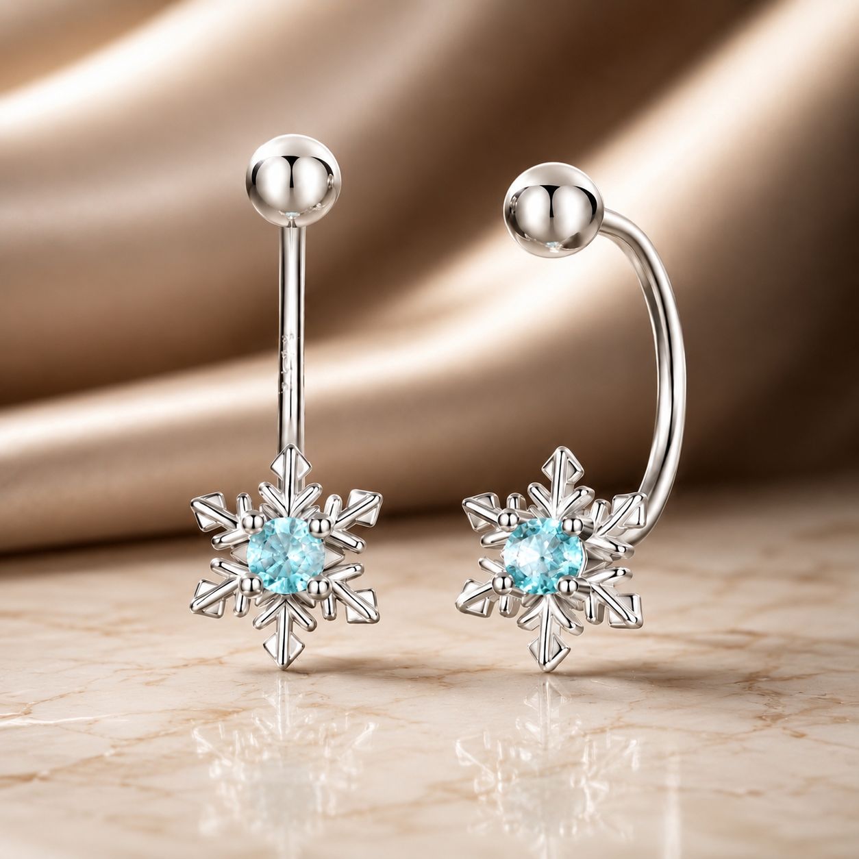 925 Sterling Silver Earrings with Transparent Glass for Women DestGlow