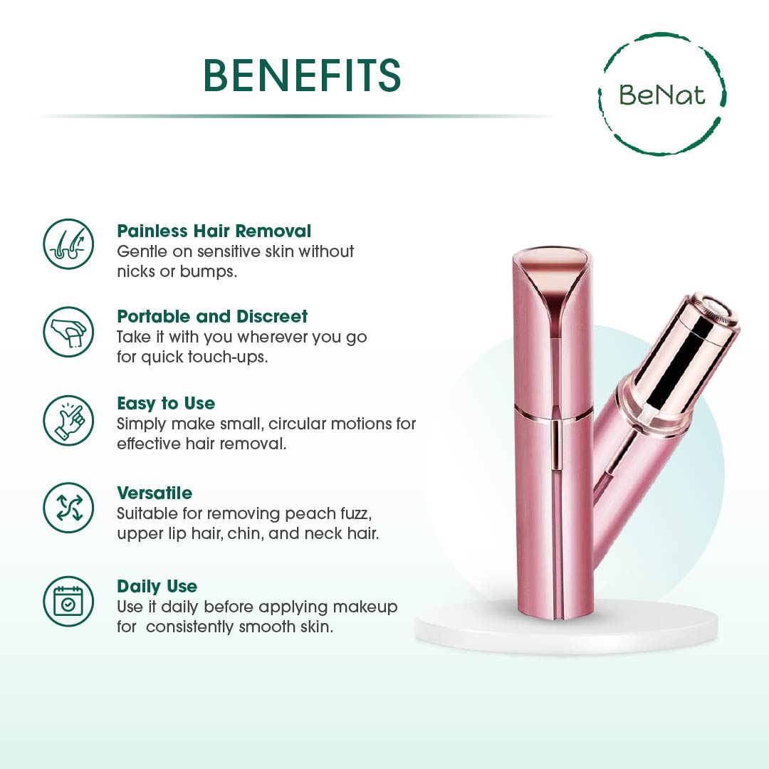 The Effortless Beauty Kit -Facial Hair Remover, Eyebrow Trimmer & Heated Eyelash Curler Set