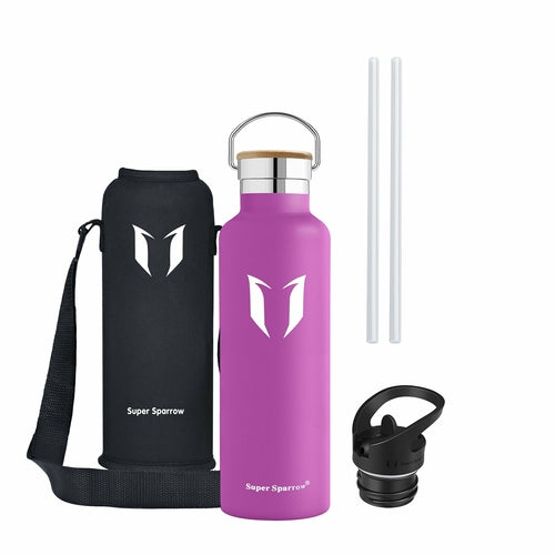 Insulated Stainless Steel Water Bottle - 25oz/750ml Extra Large Vacuum Flask