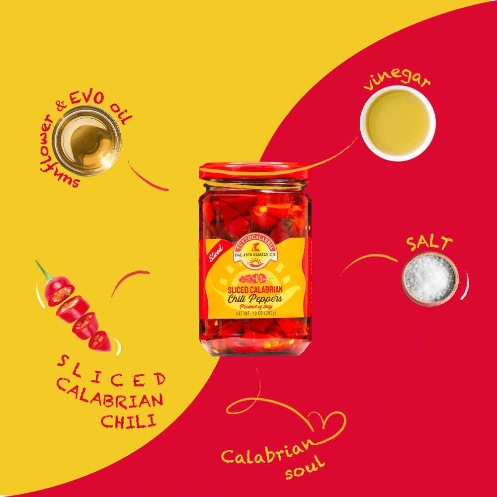 TuttoCalabria Sliced Calabrian Chili Peppers, 10 oz