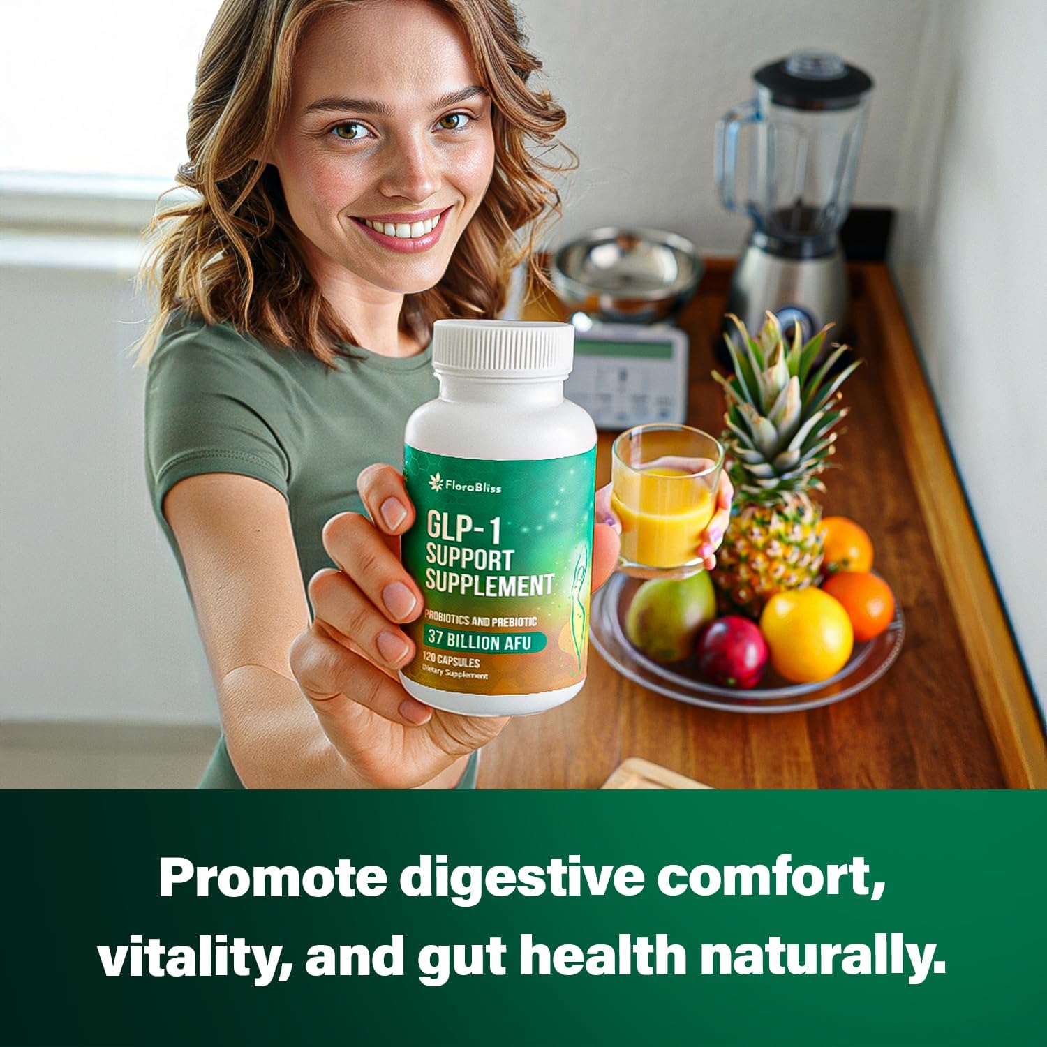 Natural Support Formula | 37 Billion Probiotics – Natural Akkermansia, Chicory Inulin, Berberine - Vitamin D & B2 by FreshDrinkUS - Natural and Premium Herbal Tea