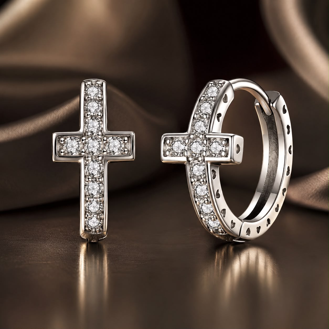 925 Sterling Silver Moissanite Earrings 1.3cm for Women DestGlow