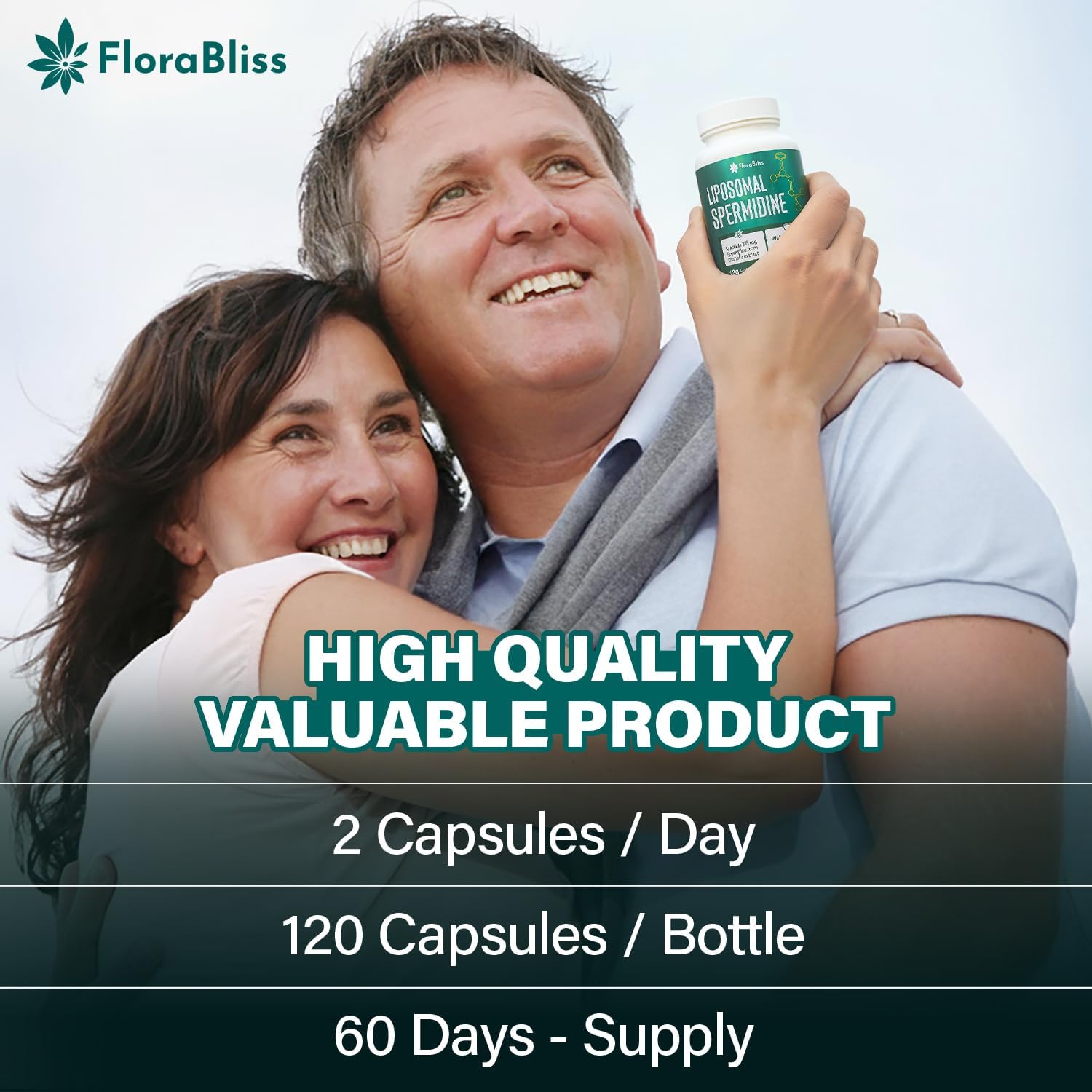 Spermidine Supplement from Chlorella with Thiamin, Zinc, Biotin, & Vitamin C | 120 Capsules | Gluten-Free for Cellular Renewal, Healthy Aging & Vitality Support | 60-Day Supply by FreshDrinkUS - Natural and Premium Herbal Tea