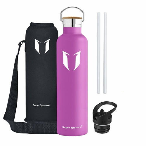 Insulated Stainless Steel Water Bottle 32oz - Double Wall Vacuum Insulated, BPA Free, Leak Proof