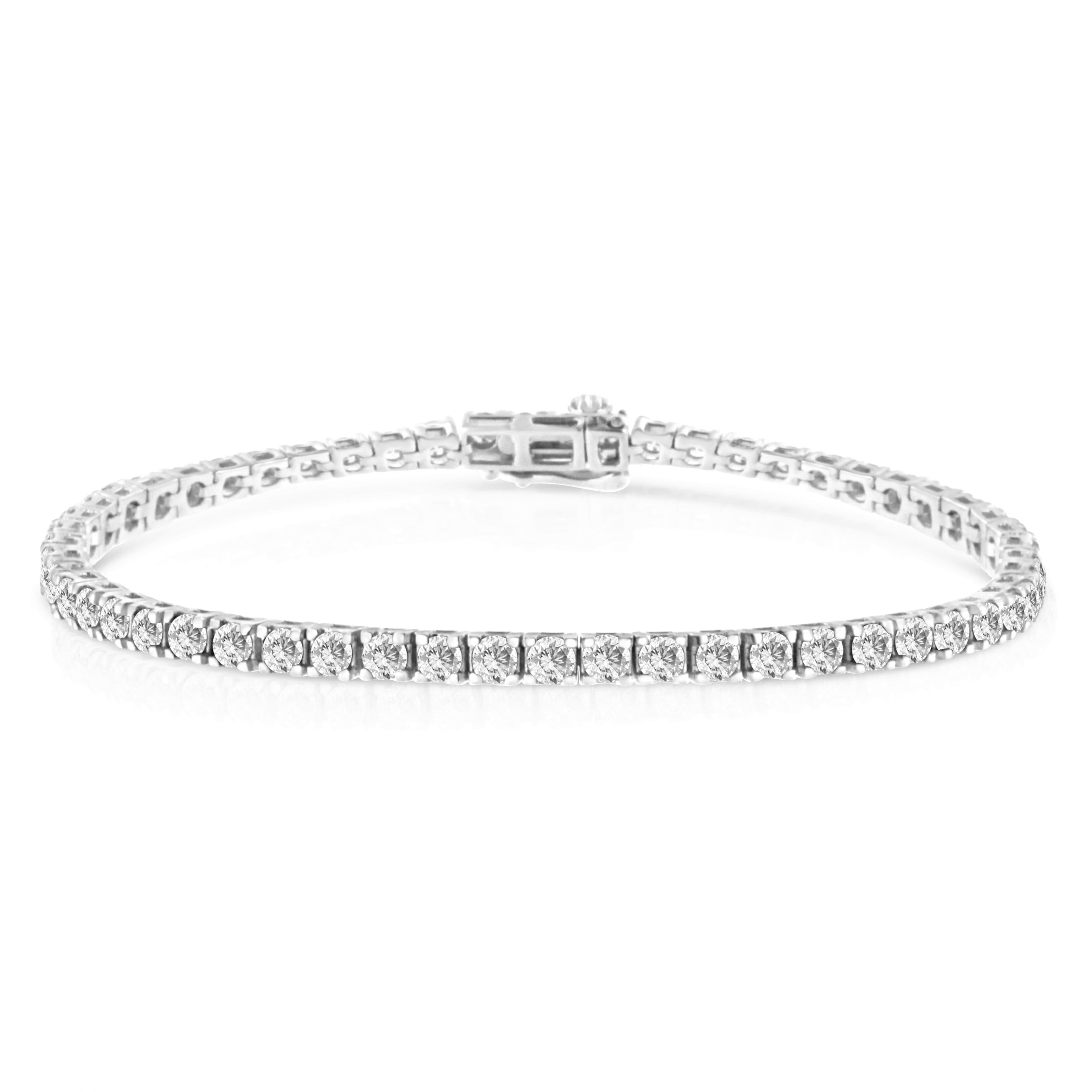 14K White Gold 5.00 Cttw Prong Set Lab Grown Round Diamond Classic Tennis Bracelet (F-G Color, VS2-SI1 Clarity) - 7.25" by Bids.com