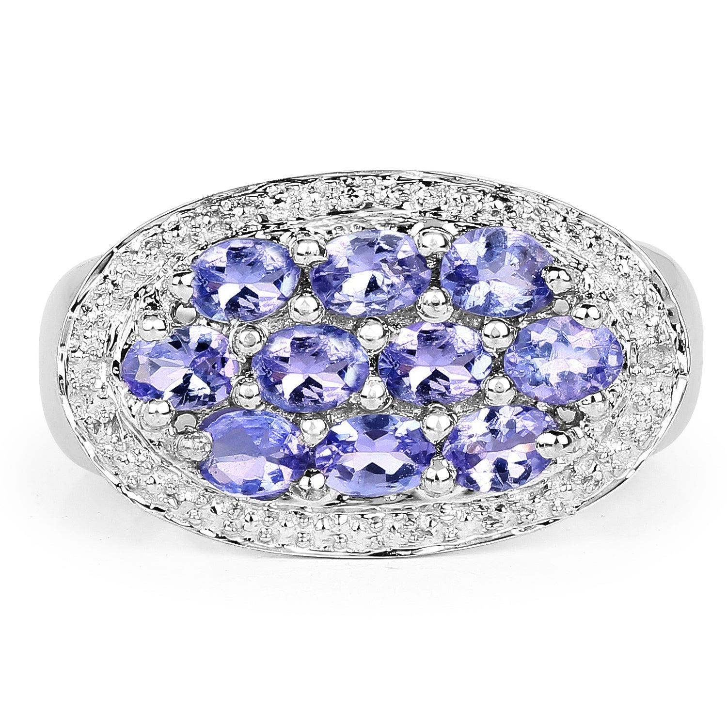 1.70 Carat Genuine Tanzanite .925 Sterling Silver Ring by Bids.com