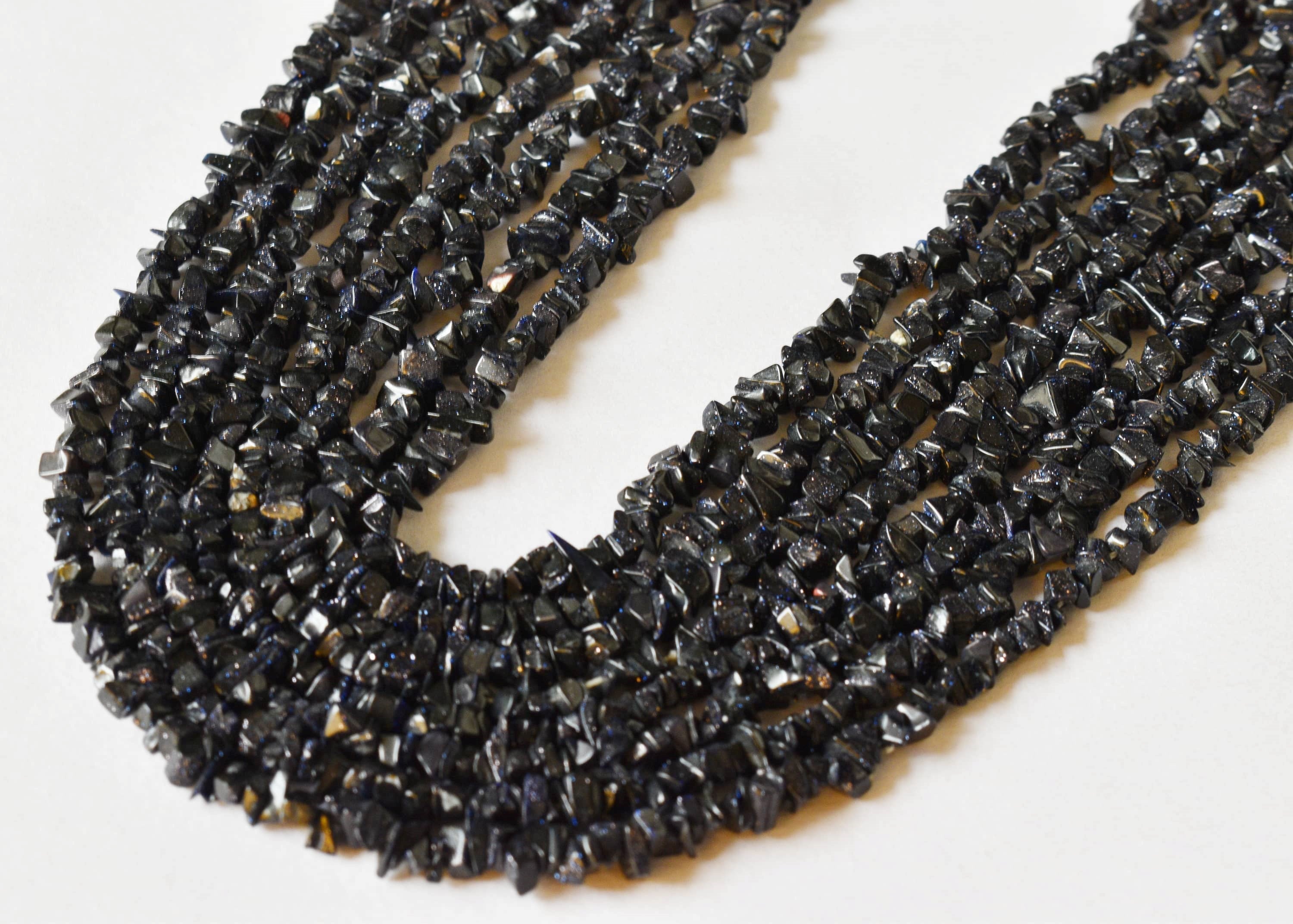 Uncut Blue Sandstone Crystal Chip Beads Raw Gemstone Uncut Beads Necklace DestGlow
