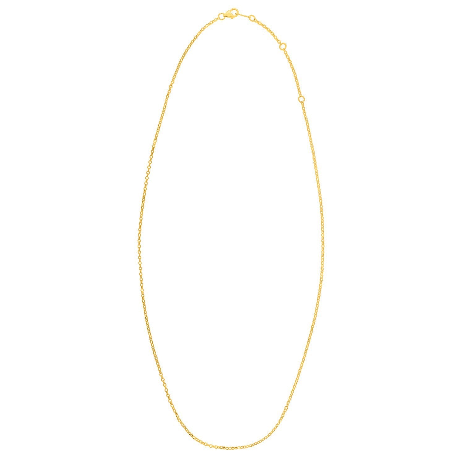 Double Extendable Cable Chain in 14k Yellow Gold (1.40 mm) by Bids.com
