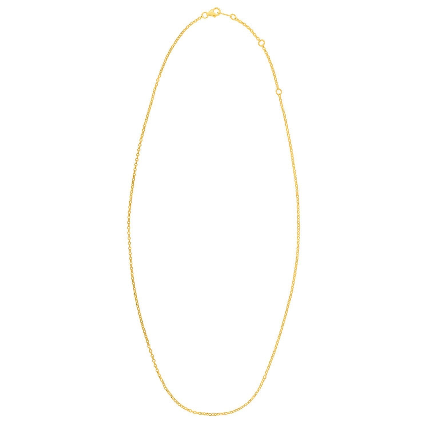 Double Extendable Cable Chain in 14k Yellow Gold (1.40 mm)