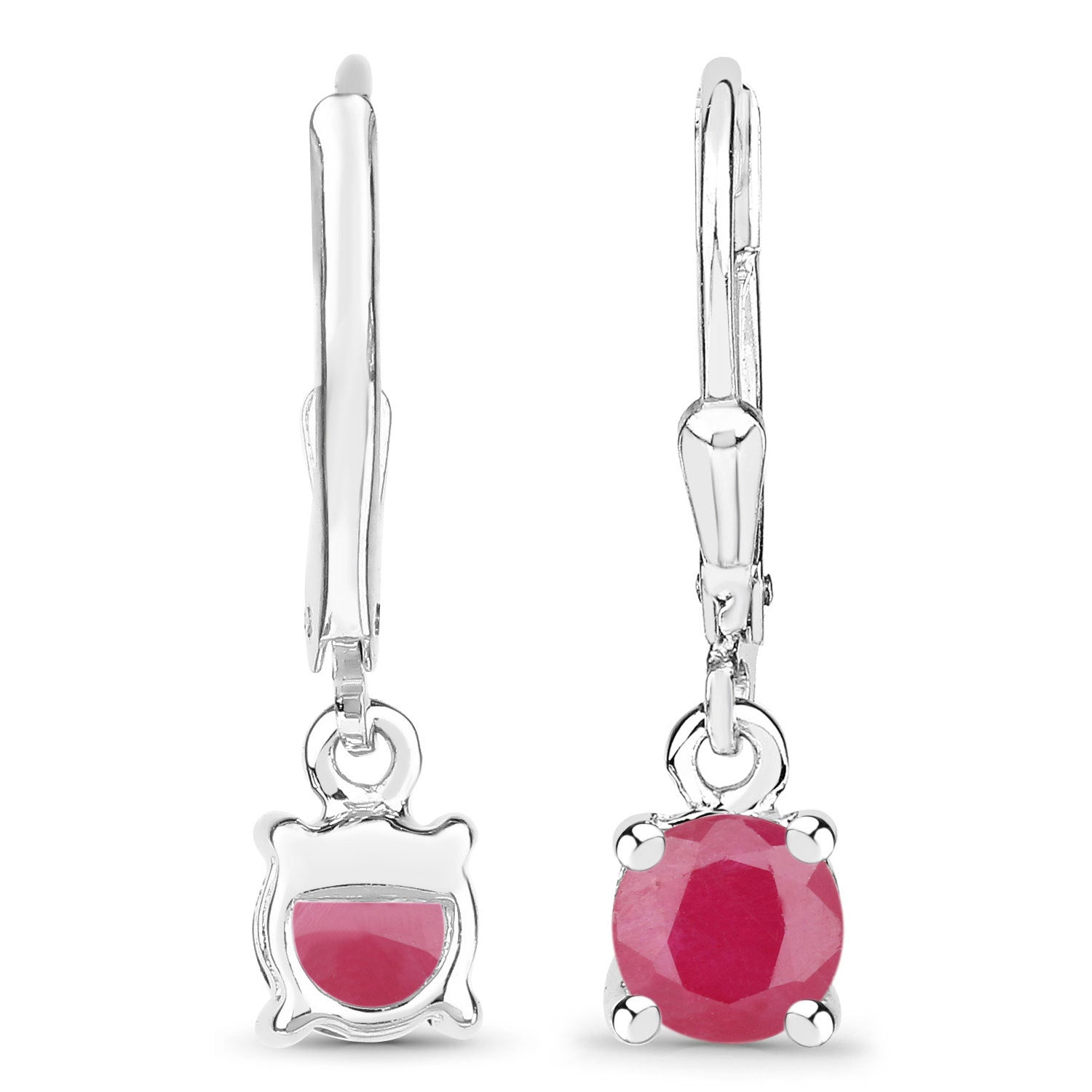 1.20 Carat Genuine Ruby .925 Sterling Silver Earrings by Bids.com