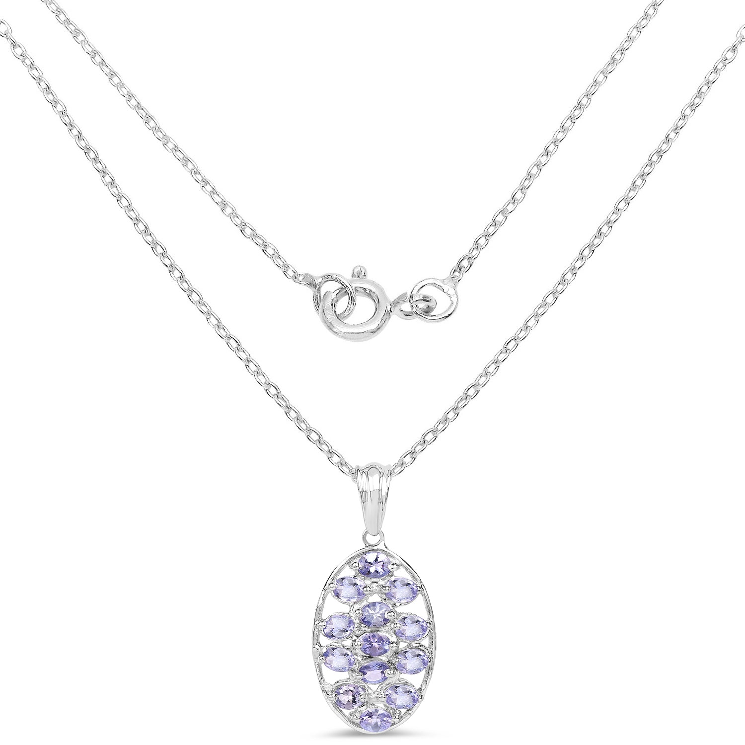 2.21 Carat Genuine Tanzanite .925 Sterling Silver Pendant DestGlow