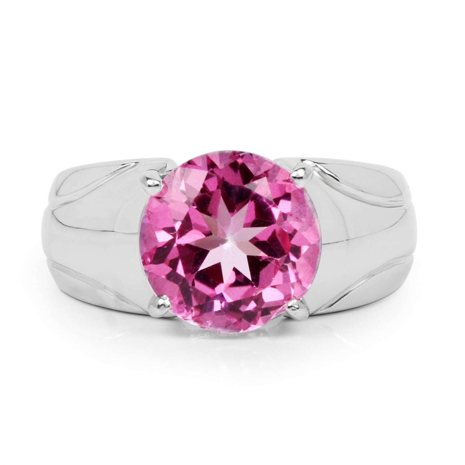 4.55 Carat Genuine Pink Topaz .925 Sterling Silver Ring by Bids.com