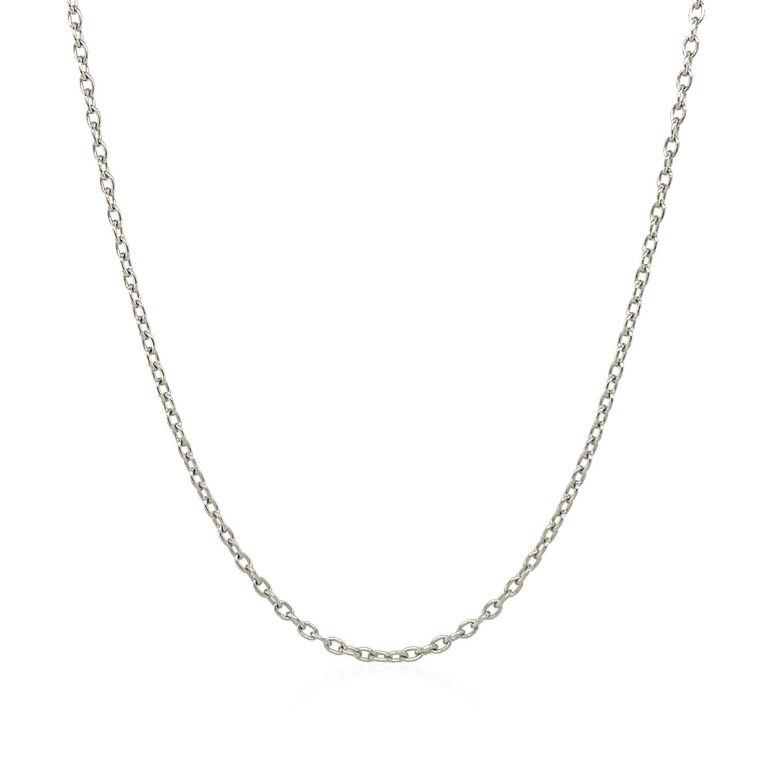 14k White Gold Round Cable Link Chain 1.5mm by Bids.com