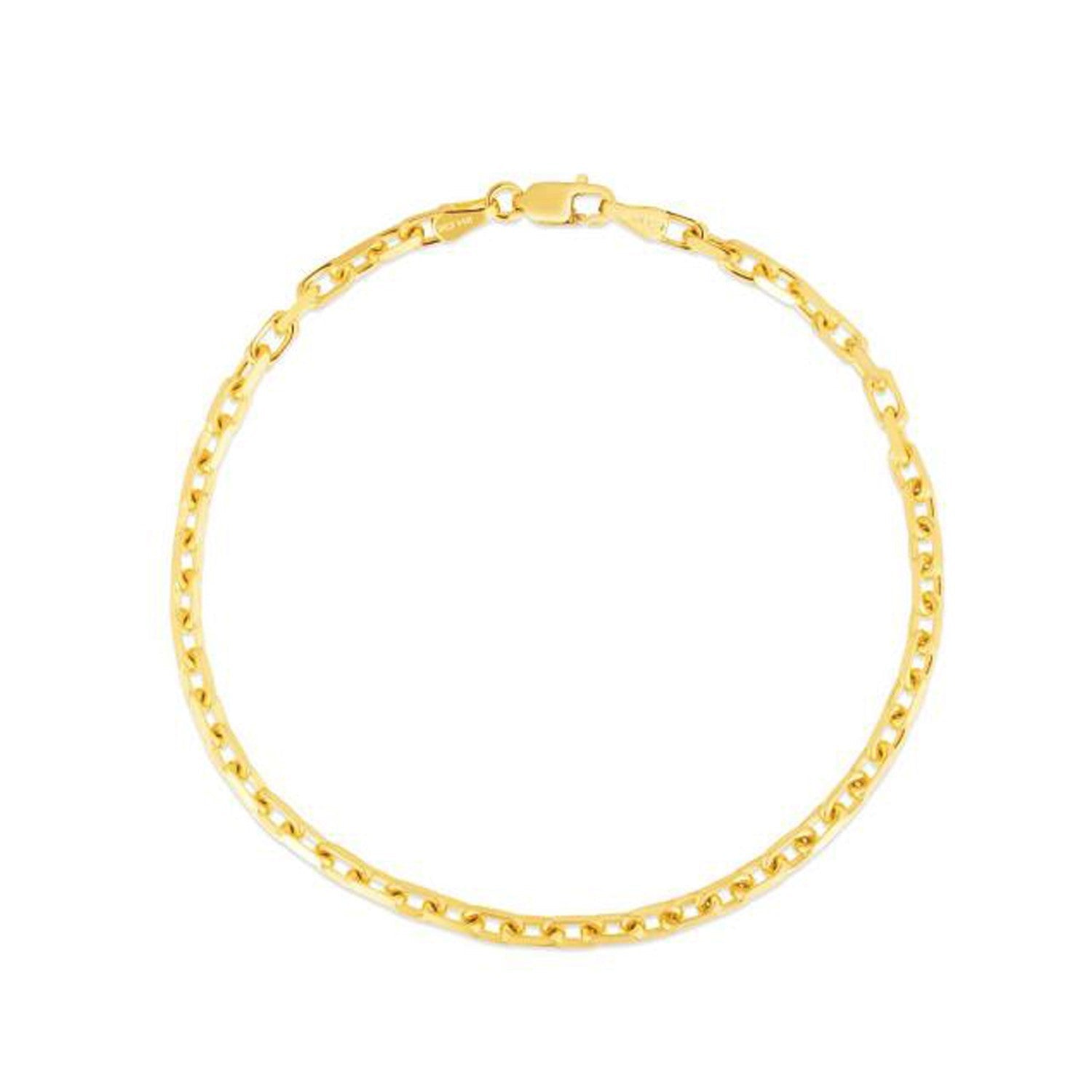 14k Yellow Gold French Cable Chain Bracelet (2.50 mm) by Bids.com