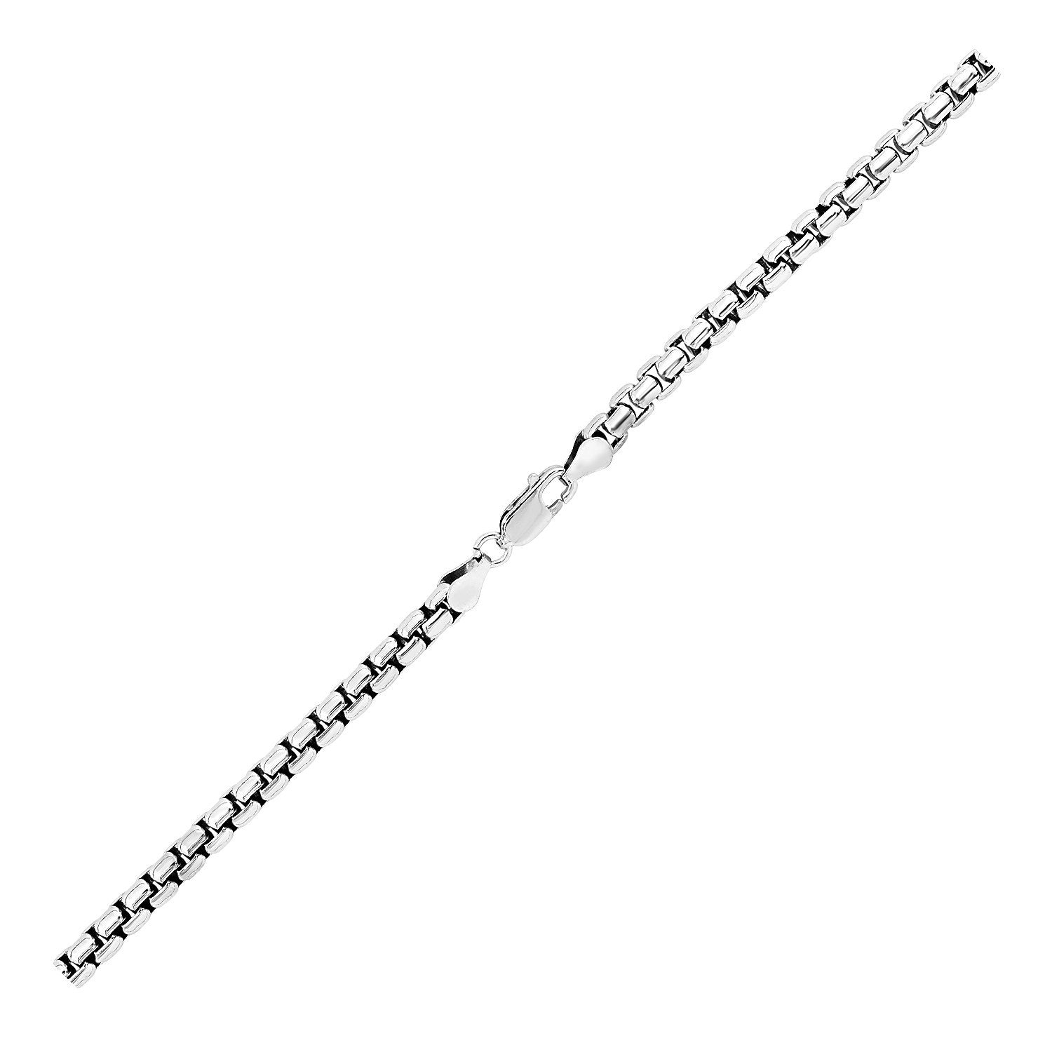 5.2mm Sterling Silver Rhodium Plated Round Box Chain by Bids.com