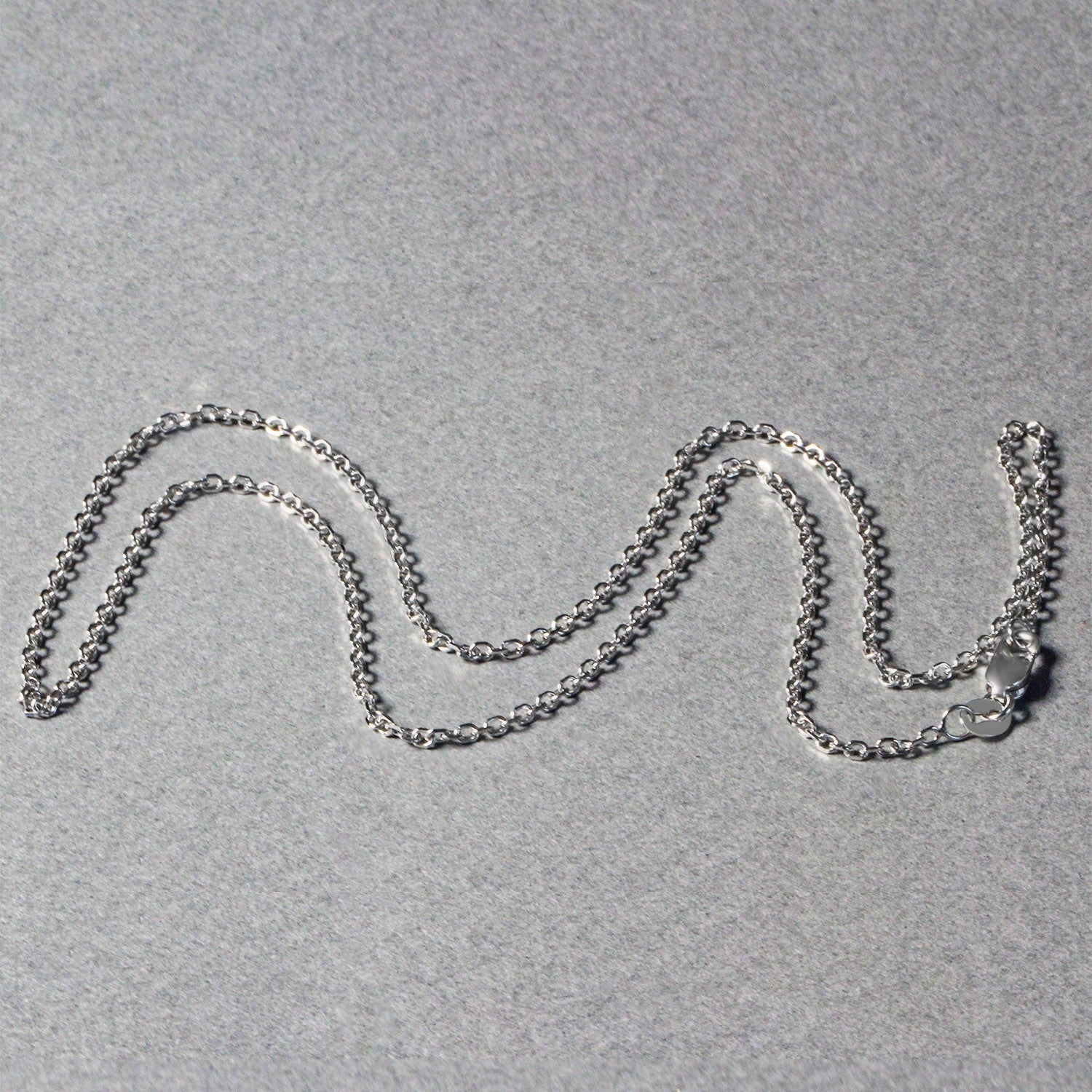18k White Gold Diamond Cut Cable Link Chain (1.40 mm) DestGlow