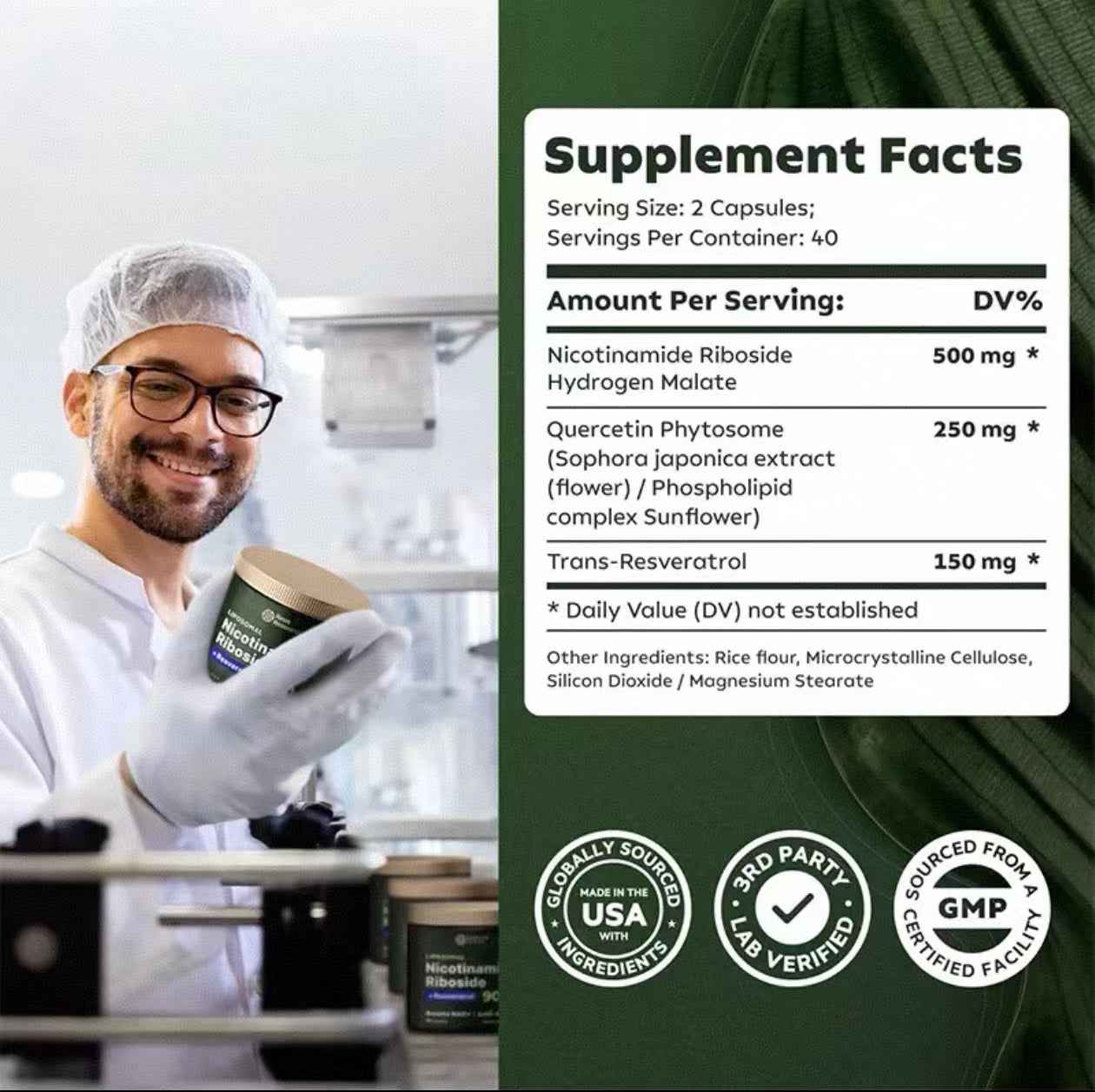 Reus Research NR900-NAD+Supplement for Skin Aging Support, Energy, and Focus - 80 Count - Vitamin Healthcare Fitness NMN Supplement Alternative - Liposomal NAD w/Resveratrol - High Purity NAD Supplement for Anti-Aging, Energy, Focus