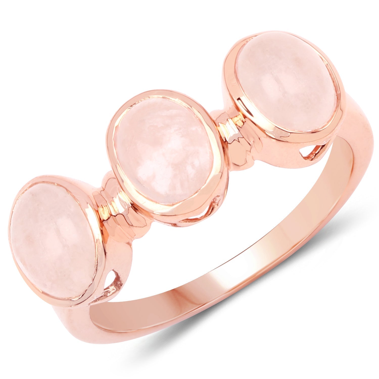 18K Rose Gold Plated 2.88 Carat Genuine Morganite .925 Sterling Silver Ring DestGlow