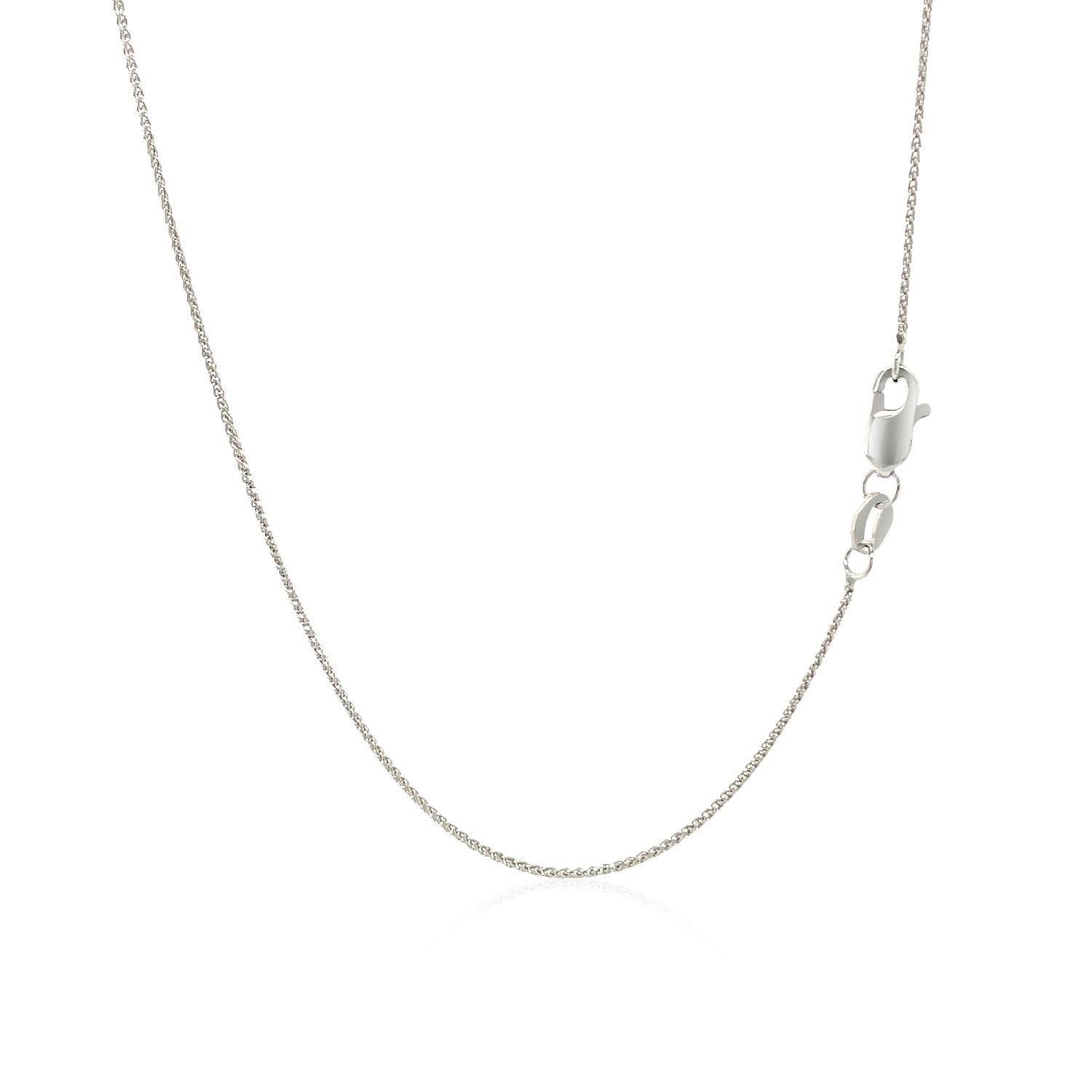 10k White Gold Wheat Chain 0.6mm DestGlow