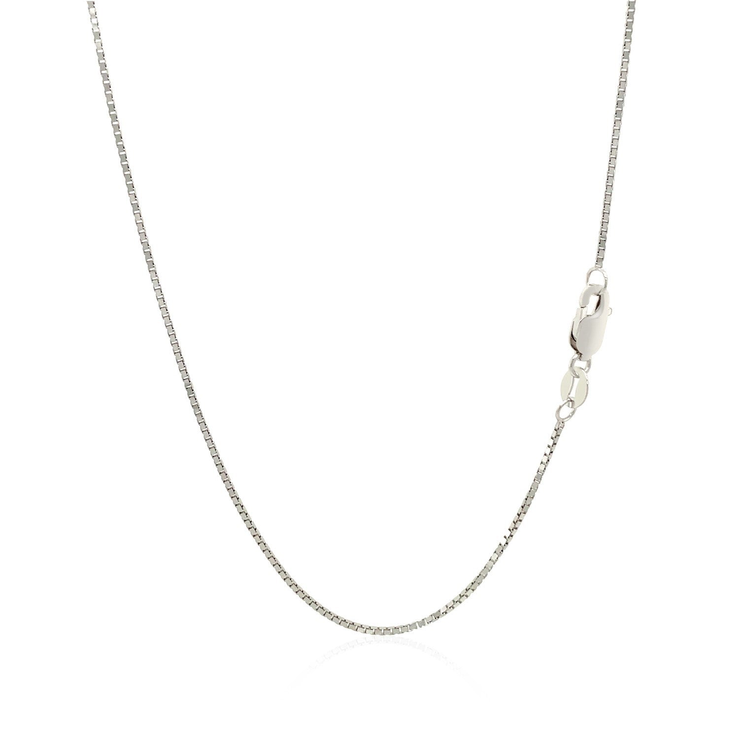 10k White Gold Classic Box Chain (0.78 mm) DestGlow