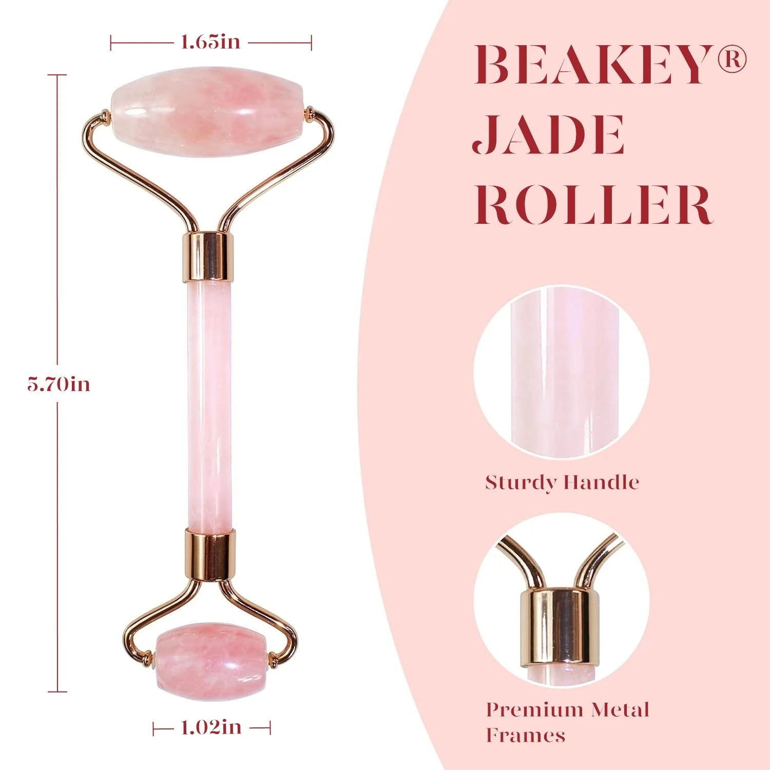 Jade Roller & Gua Sha, Natural Jade Face Roller Gua Sha Facial Tools Skin Care Massager, Pink by Korean Skin Care