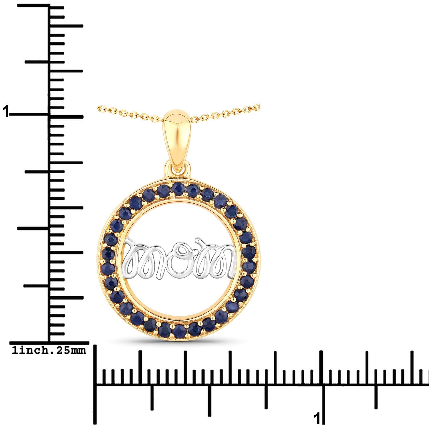 0.64 Carat Genuine Blue Sapphire .925 Sterling Silver Pendant by Bids.com
