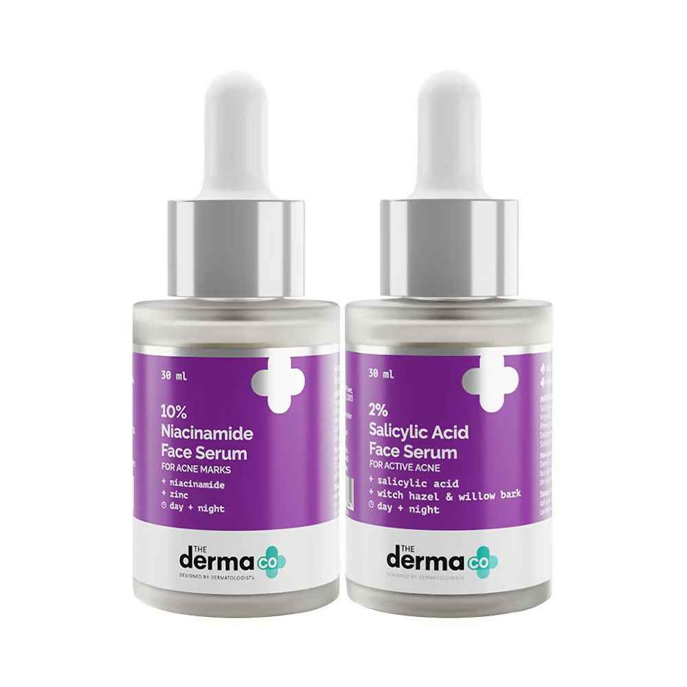 The Derma Co Anti Acne AM PM Regime Combo With Niacinamide (AM) And Salicylic Serum (PM)