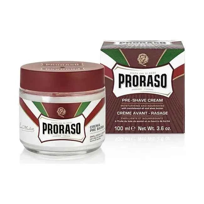 Proraso Pre-Shave Cream Moisturizing & Nourishing With Sandalwood Oil & Shea Butter 3.6 Oz