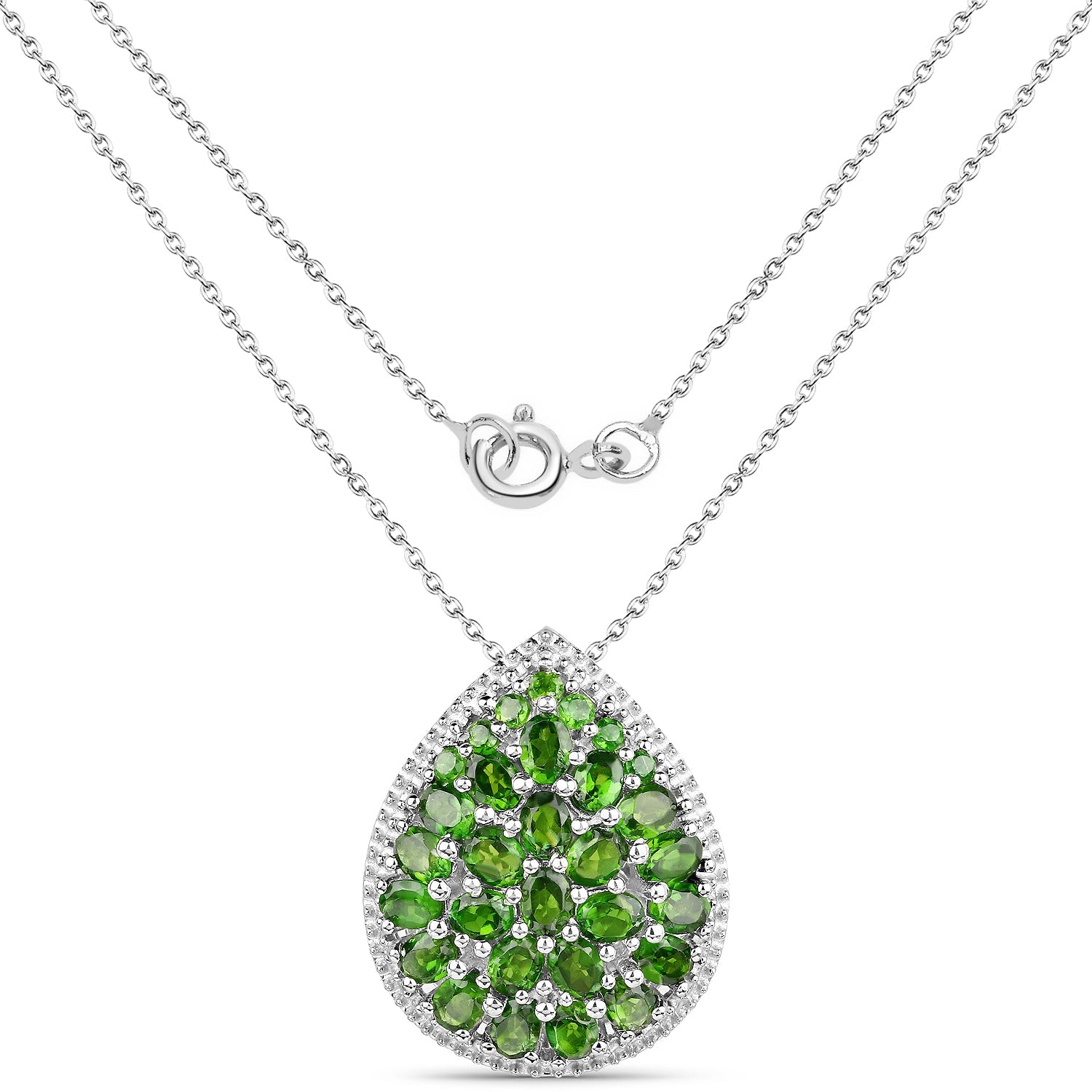 4.65 Carat Genuine Chrome Diopside .925 Sterling Silver Pendant by Bids.com