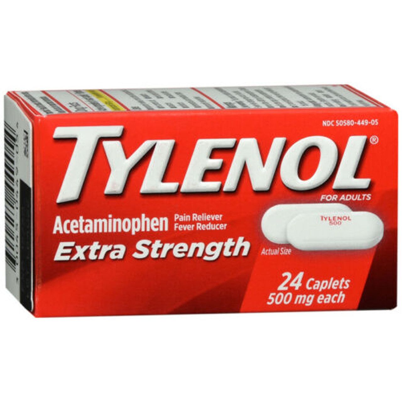 Tylenol Extra Strength, 500mg Acetaminophen Pain Reliever, 24 ct Caplets by Pasteur Pharmacy